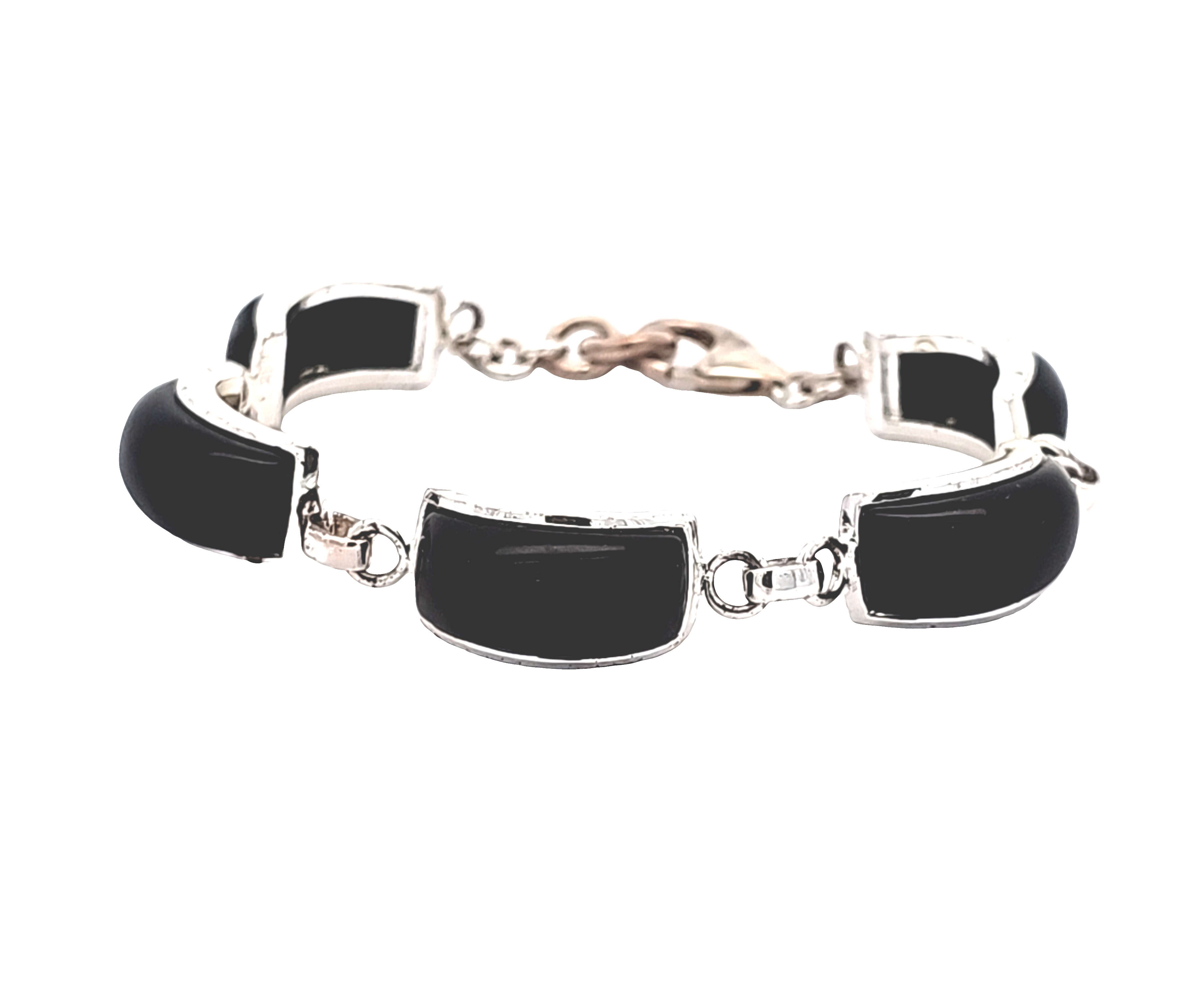 Silver Onyx Bar Bracelet 82011125 | Shin Brothers 