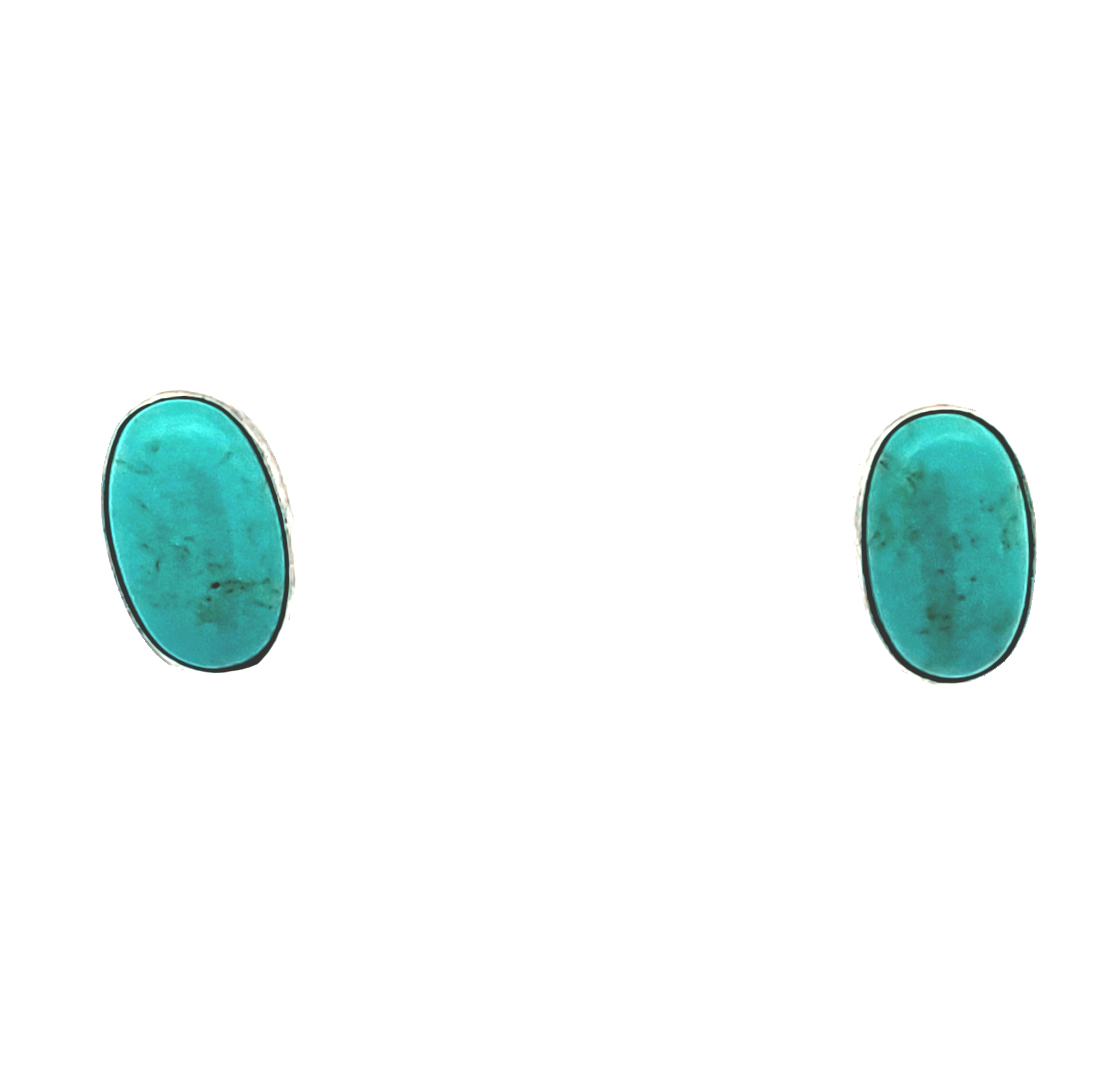 Sterling Silver Oval Turquoise Stud Earrings 84011126 | Shin Brothers 