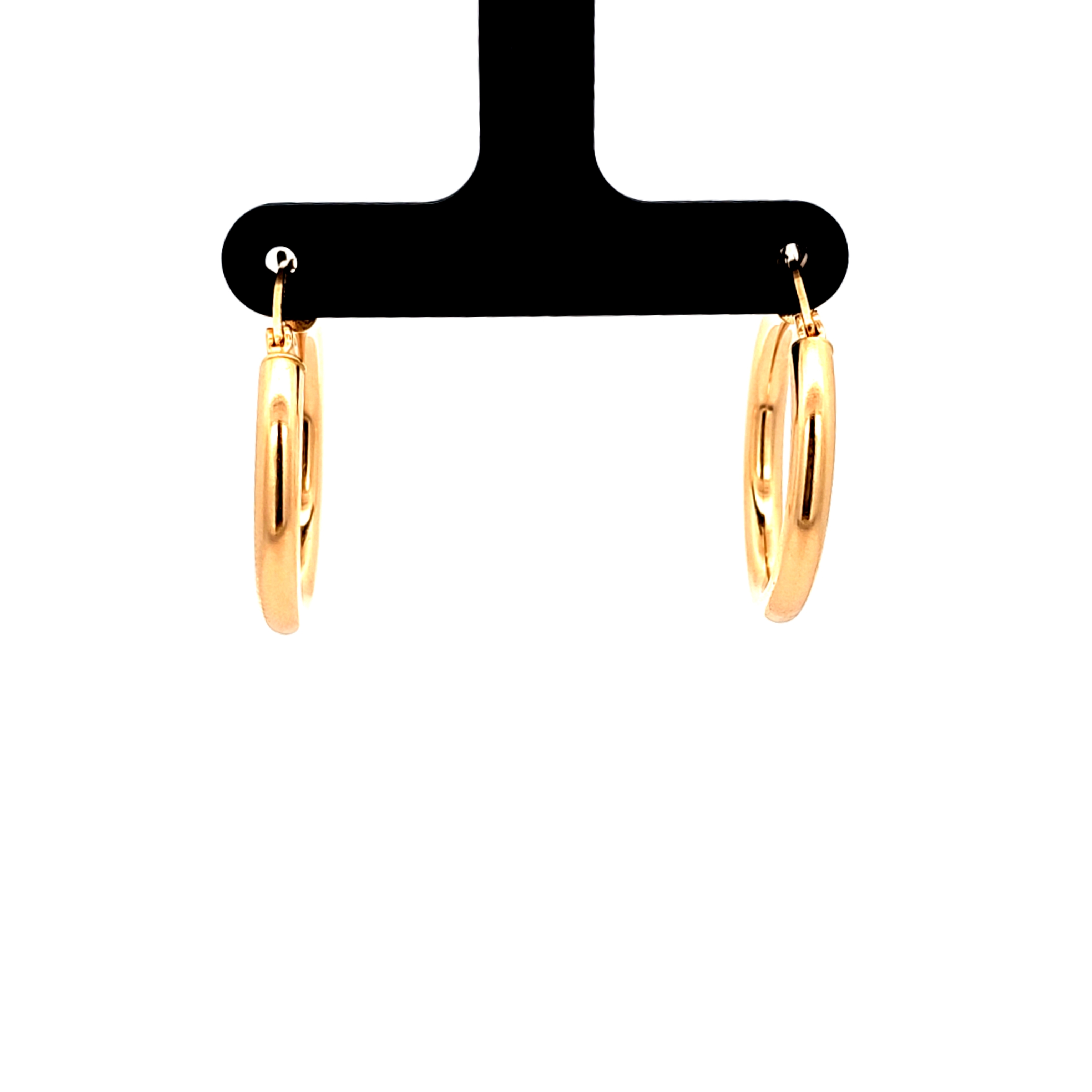 14K Yellow Gold Plain Hoop Earrings 40003413 | Shin Brothers 14K Yellow Gold Plain Hoop Earrings 40003413 | Shin Brothers
