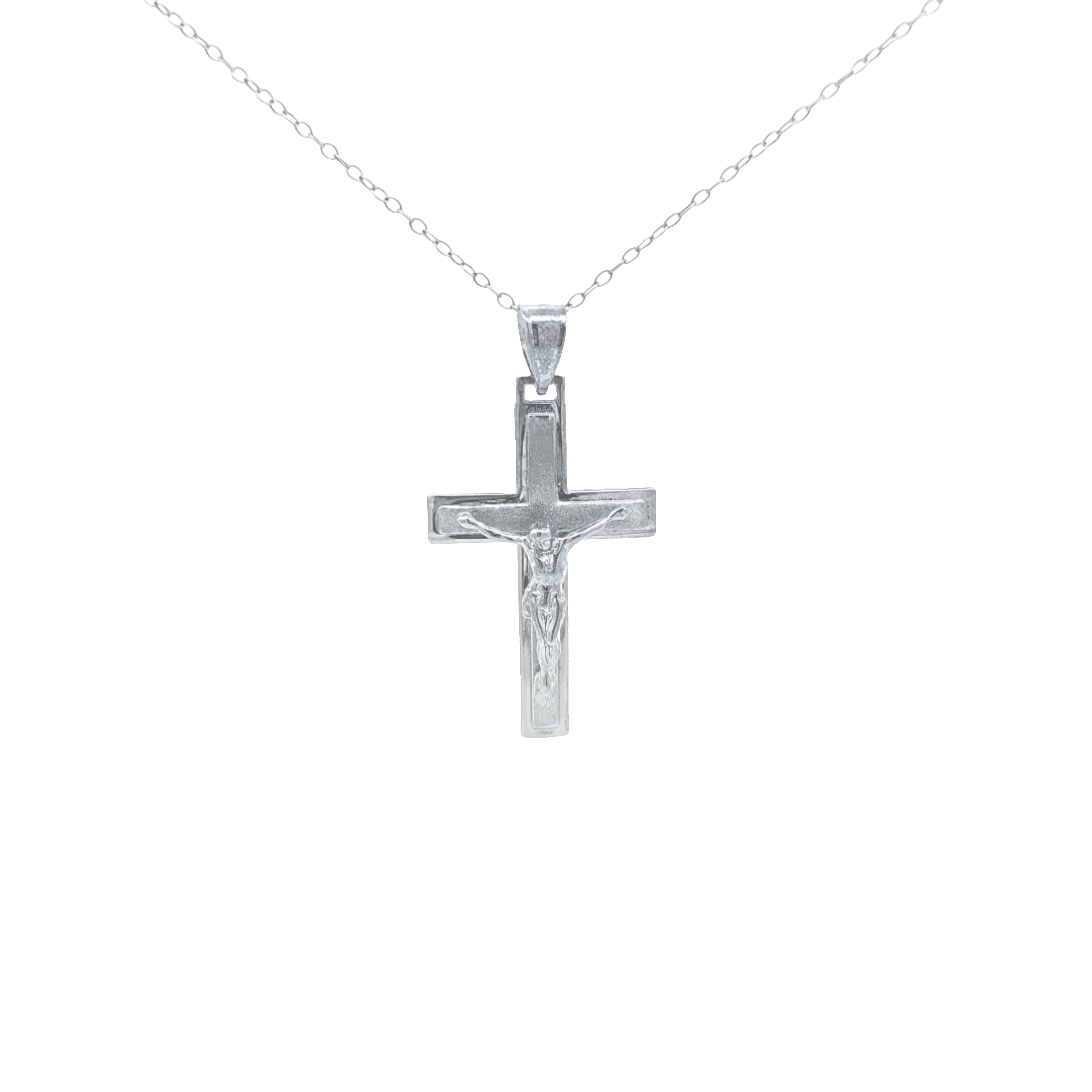 14K White Gold Cross Crucifix Charm 50004415 | Shin Brothers 14K White Gold Cross Crucifix Charm 50004415 | Shin Brothers