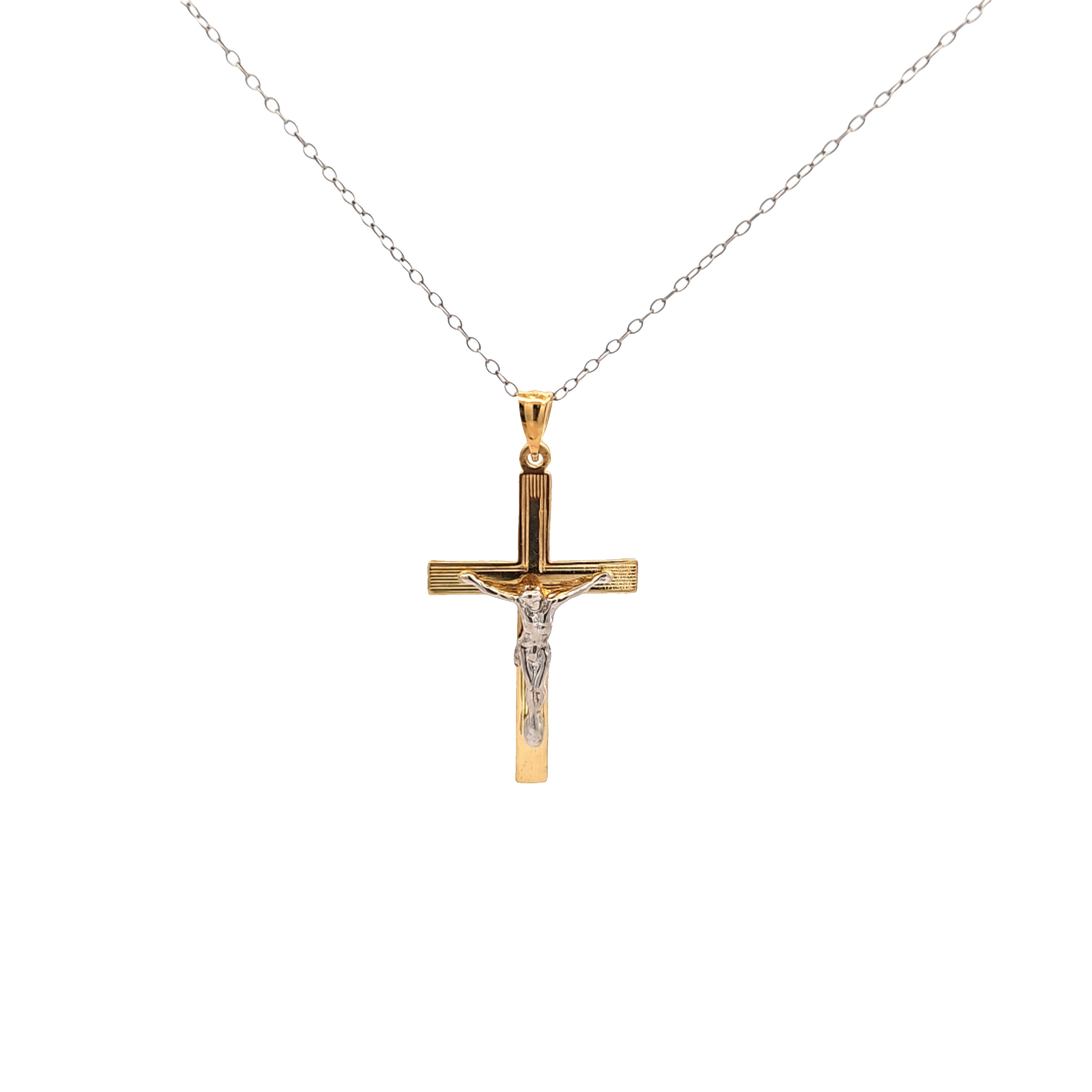 14K Two Tone Gold Cross Crucifix Charm 50004411 | Shin Brothers 14K Two Tone Gold Cross Crucifix Charm 50004411 | Shin Brothers