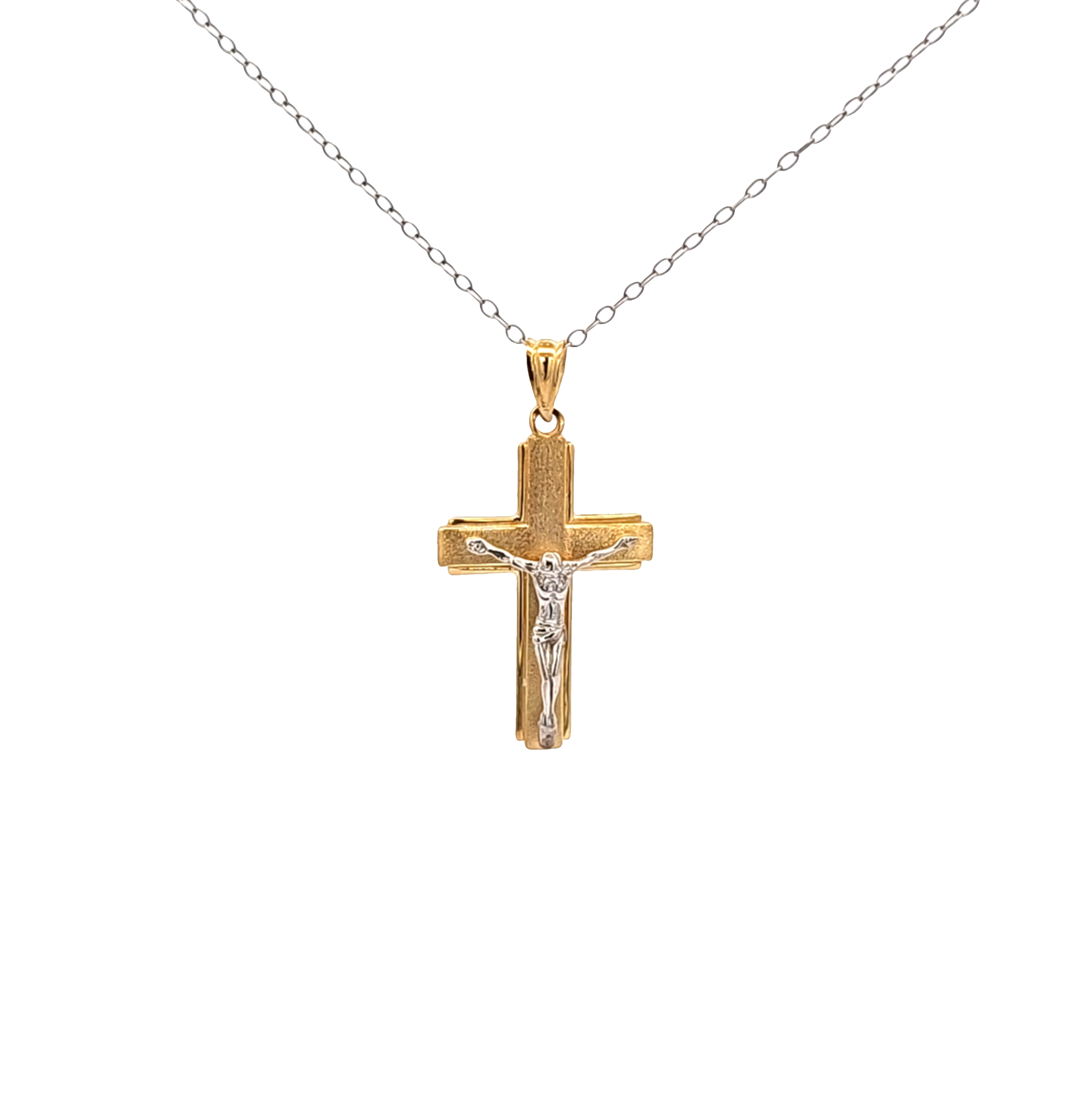 14K Two Tone Gold Cross Crucifix Charm 50004412 | Shin Brothers 14K Two Tone Gold Cross Crucifix Charm 50004412 | Shin Brothers