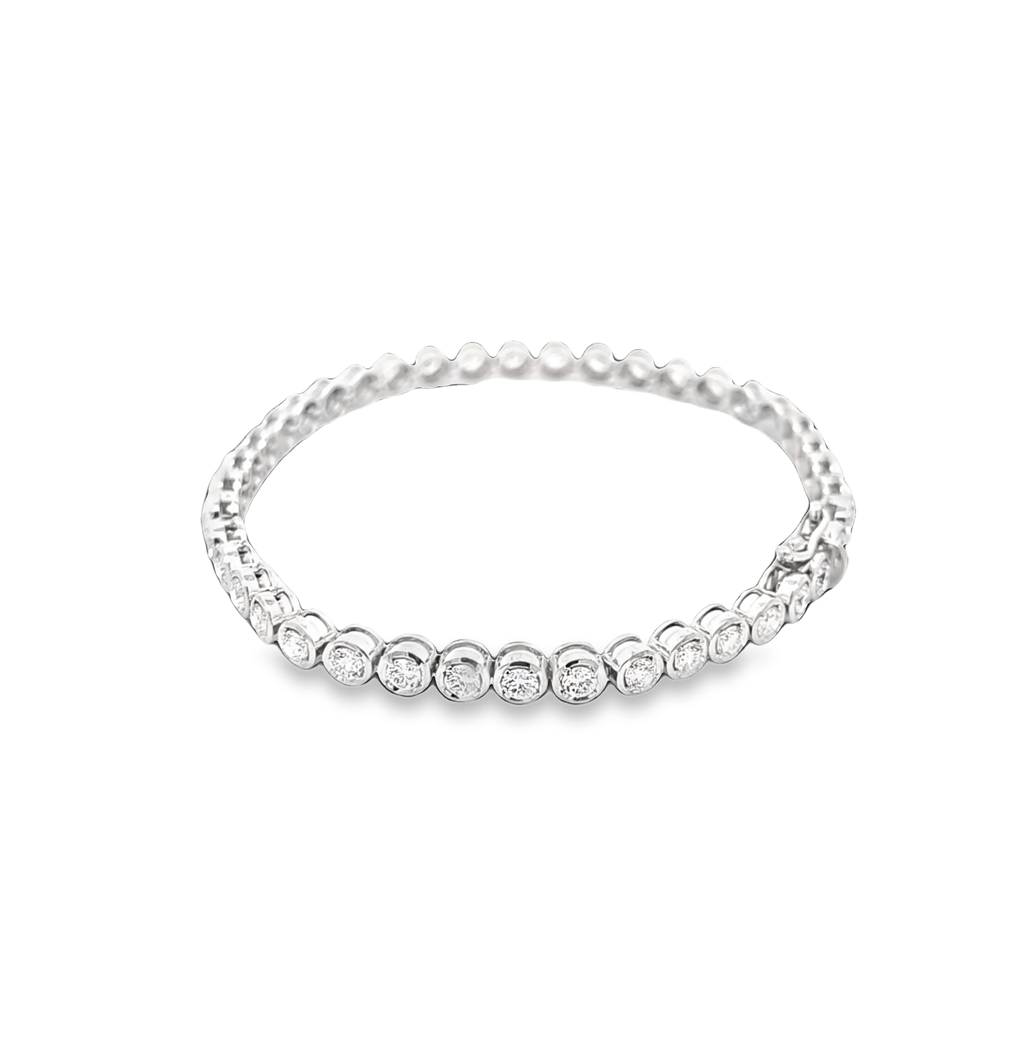 14K White Gold 3.48ctw Lab Grown Diamond Tennis Bracelet | Shin Brothers Jewelers Inc.