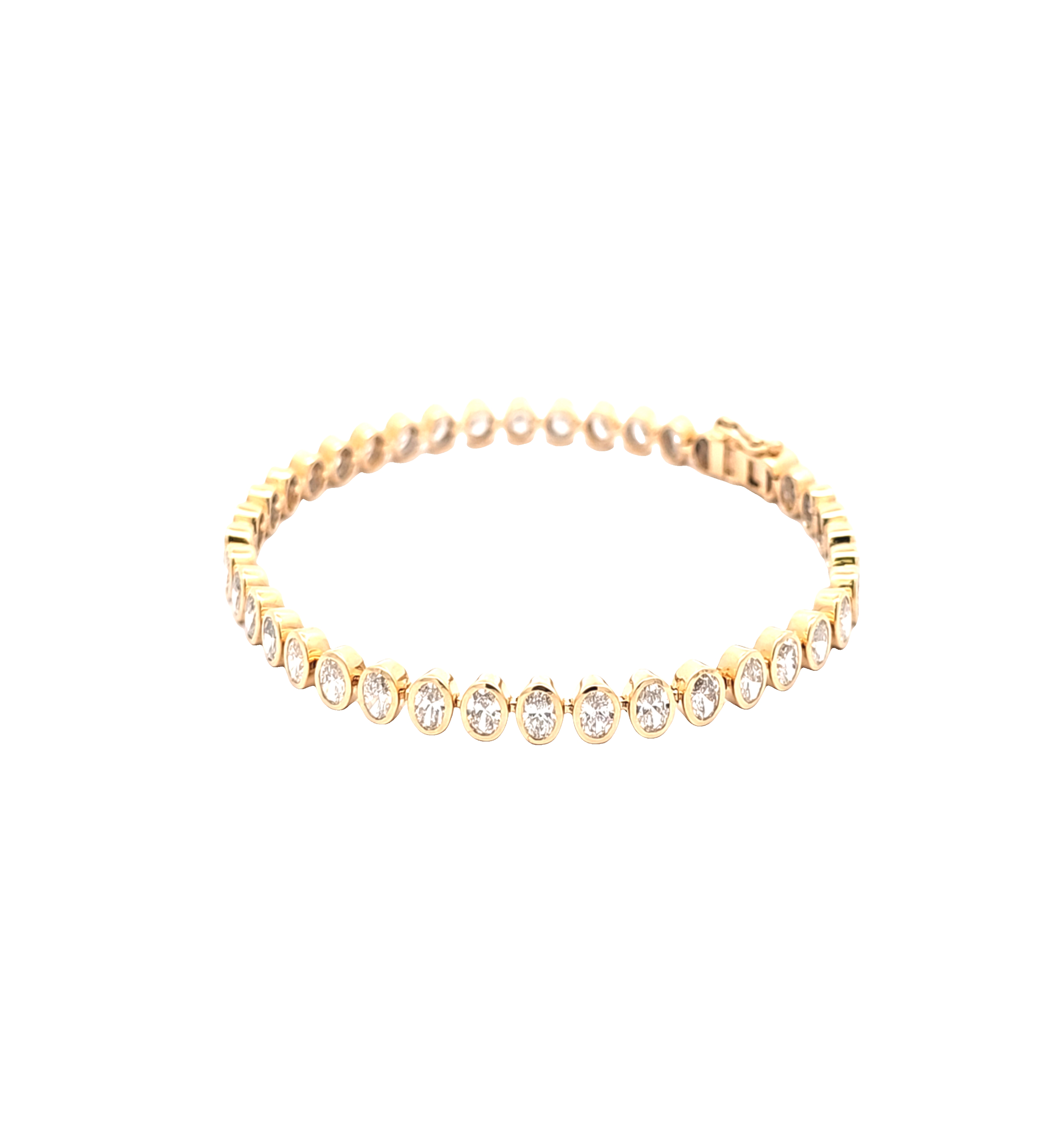 14K Yellow Gold Oval-Cut Lab Grown Diamond Tennis Bracelet | Shin Brothers Jewelers Inc.