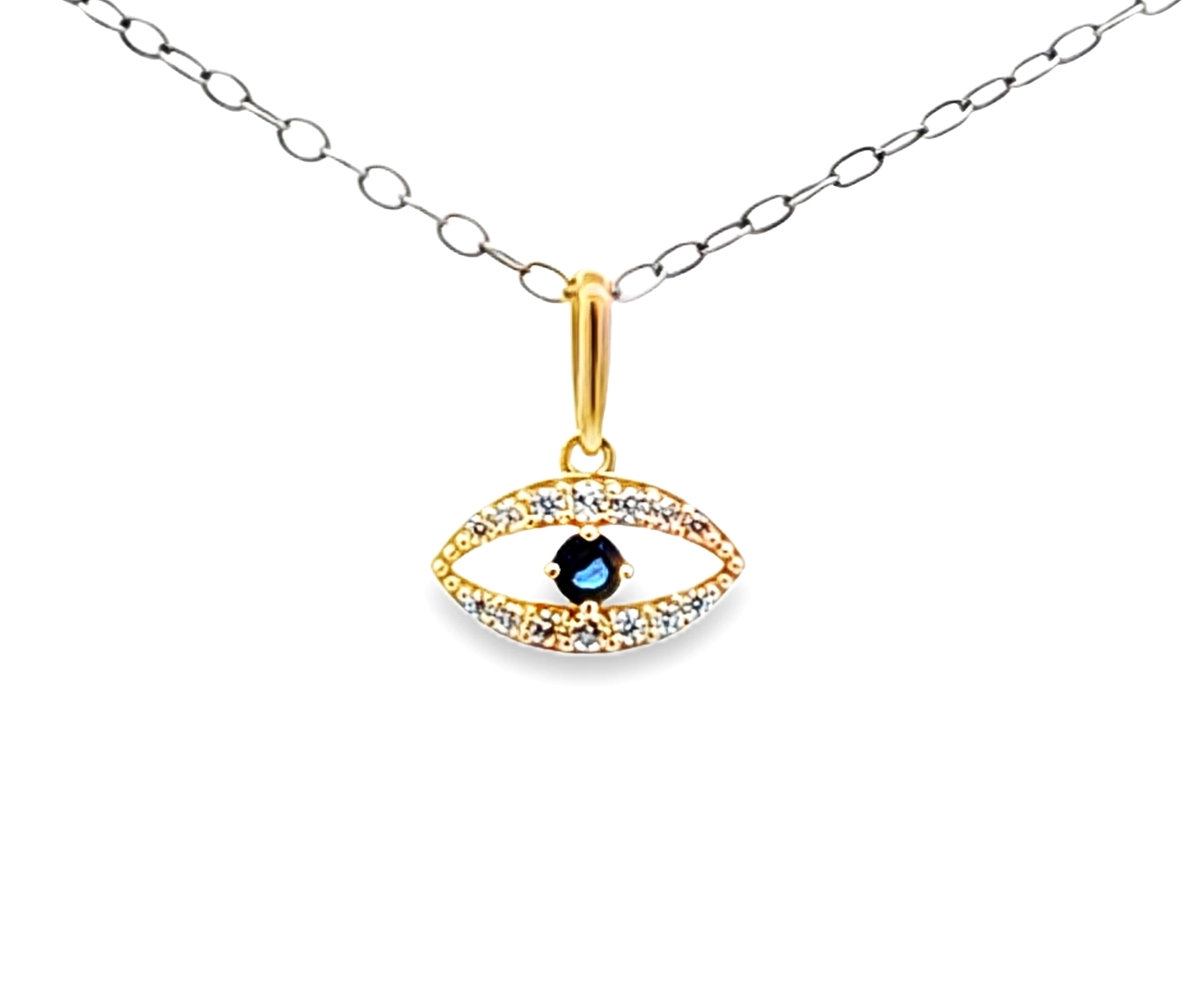 14K Yellow Gold CZ Evil Eye Charm 52002452 | Shin Brothers**