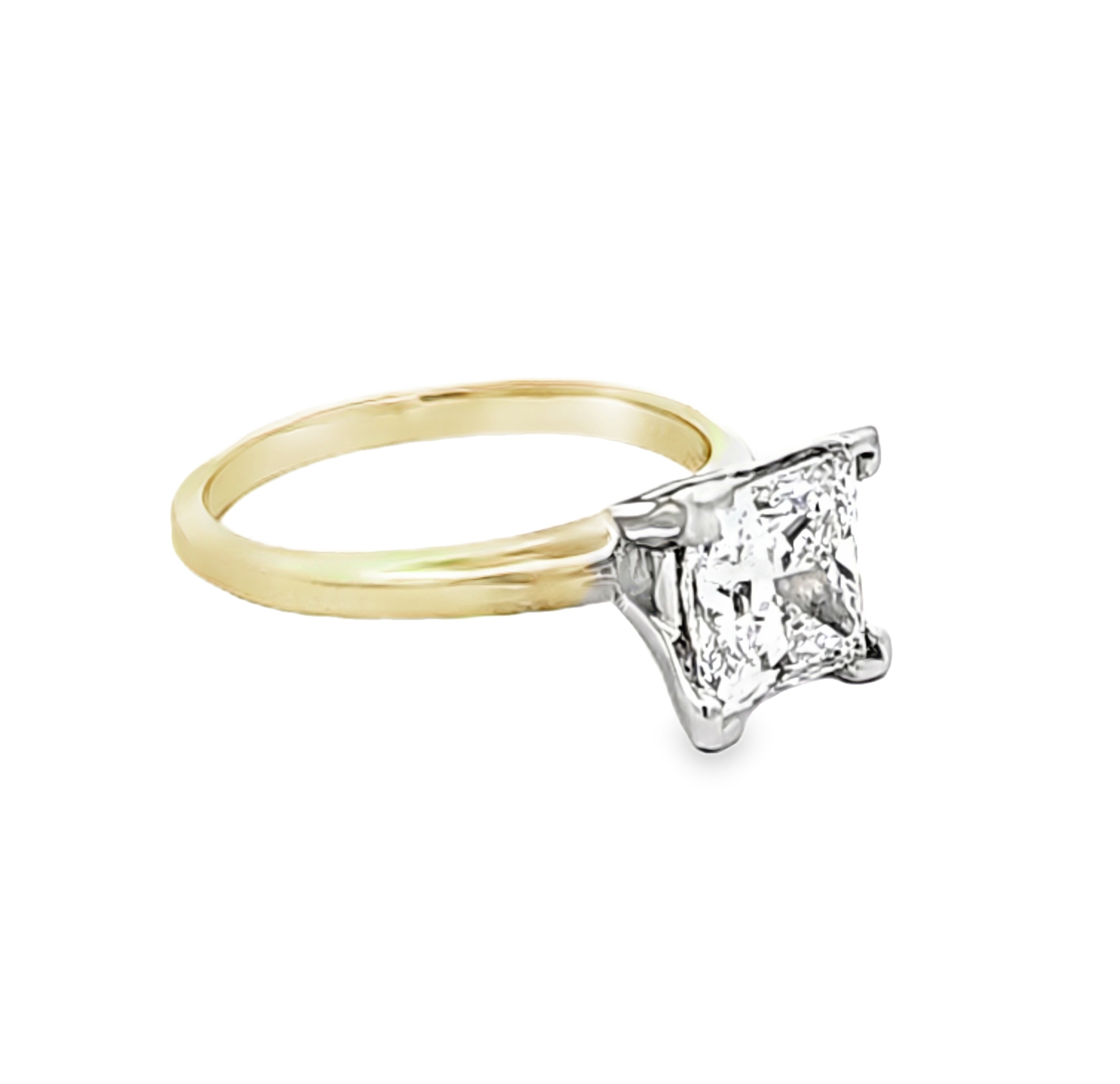 14K Yellow Gold Lab Grown Solitaire Princess Cut Diamond Engagement Ring 11007475 | Shin Brothers**