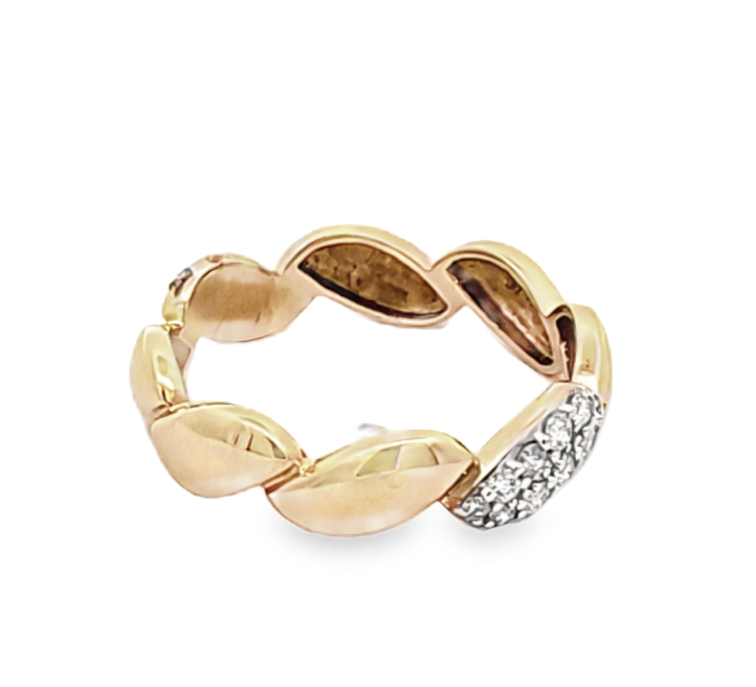 14K Yellow Gold Diamond Twist Ring 11007472 | Shin Brothers