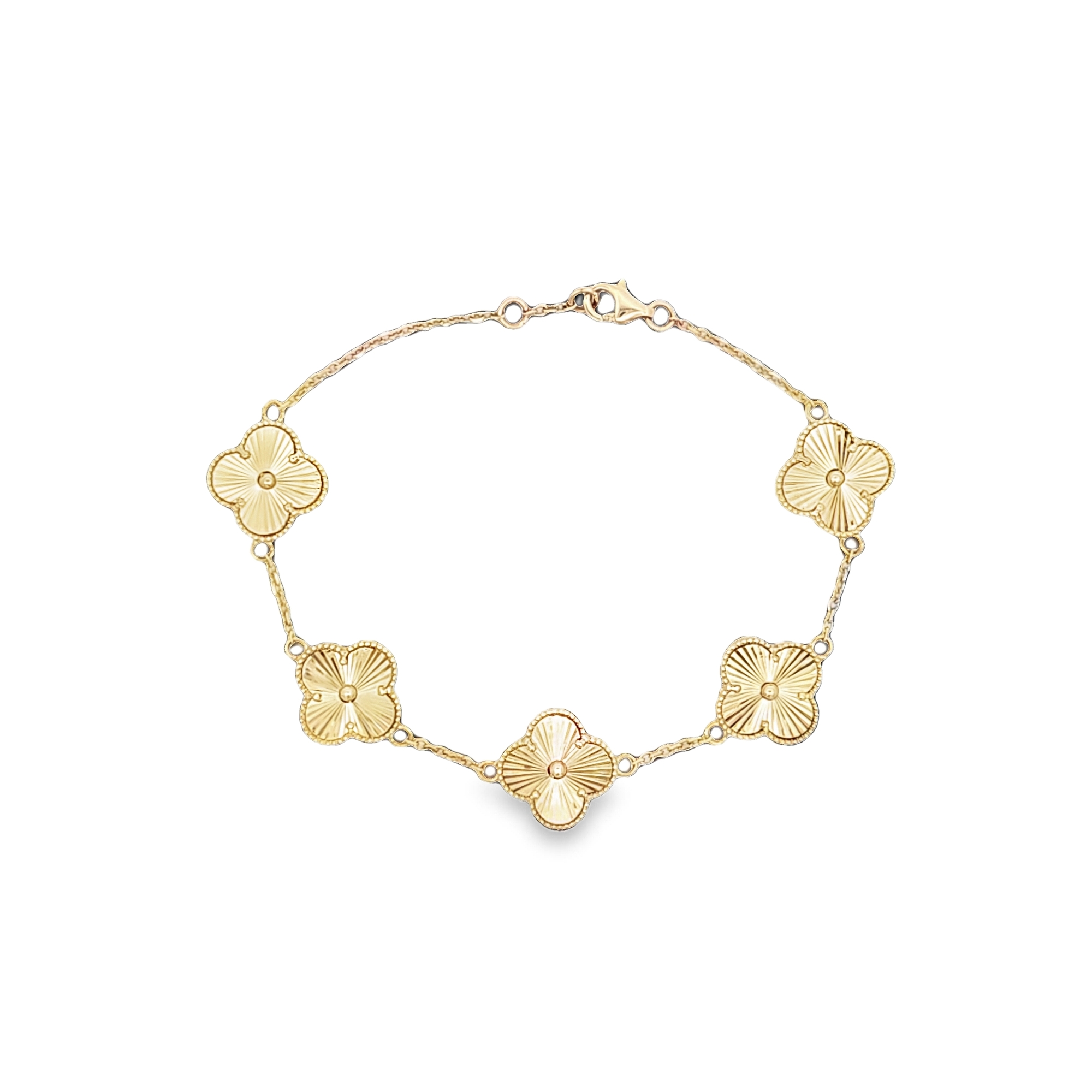 14K Yellow Gold Clover Flower Bracelet 20002305 | Shin Brothers**