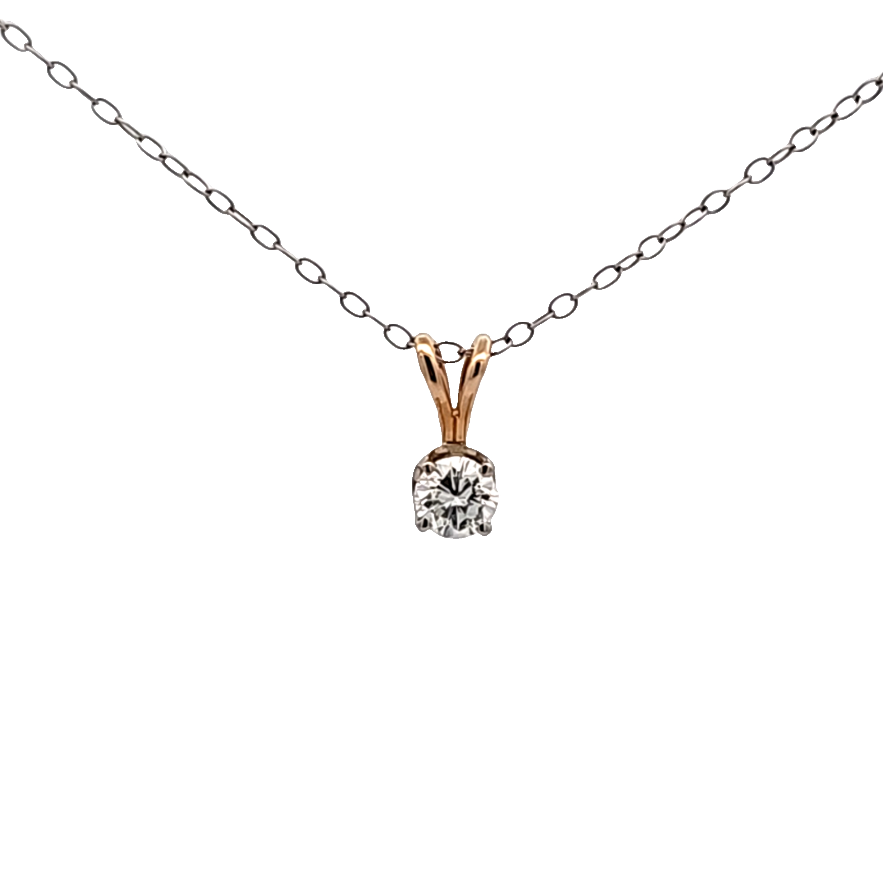 14K Yellow Gold Diamond Drop Pendant 51002290 | Shin Brothers*