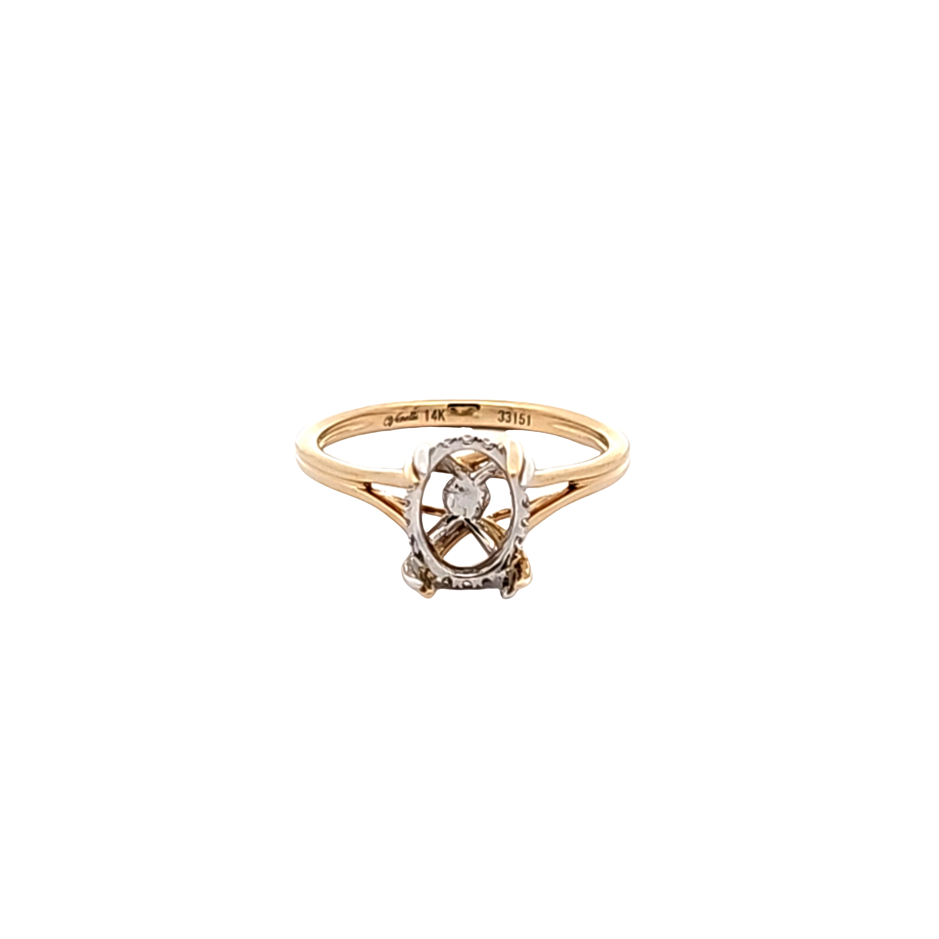 14K Yellow Gold Diamond Hidden Halo Engagement Ring Setting | Shin Brothers Jewelers Inc. 14K Yellow Gold Diamond Hidden Halo Engagement Ring Setting | Shin Brothers Jewelers Inc.