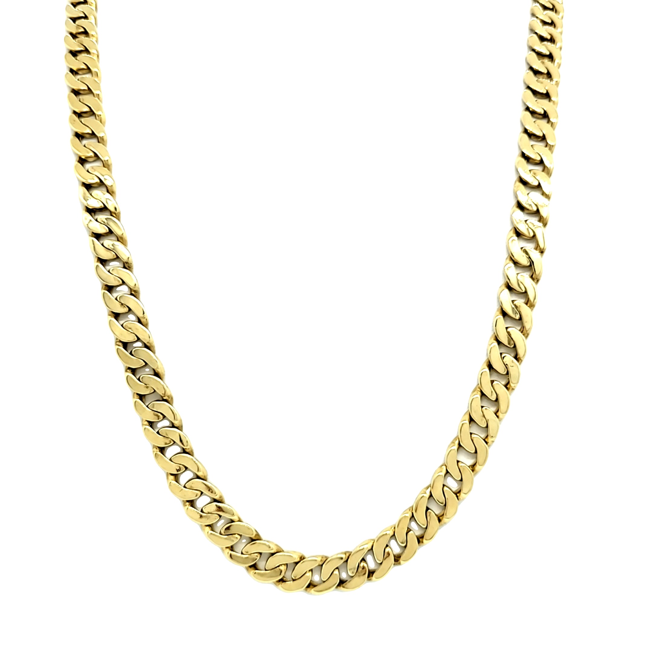 Yellow Gold Plated Silver 22" Miami Cuban Chain 82011158 | Shin Brothers