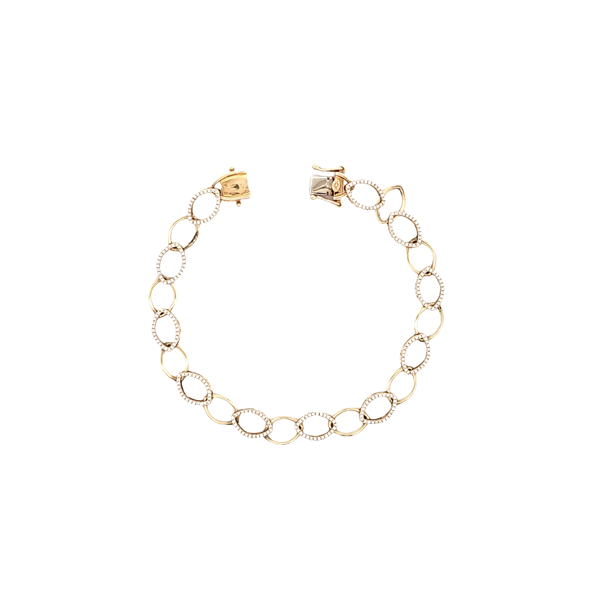 14K Yellow Gold Diamond Fancy Link Bracelet 21001032 | Shin Brothers