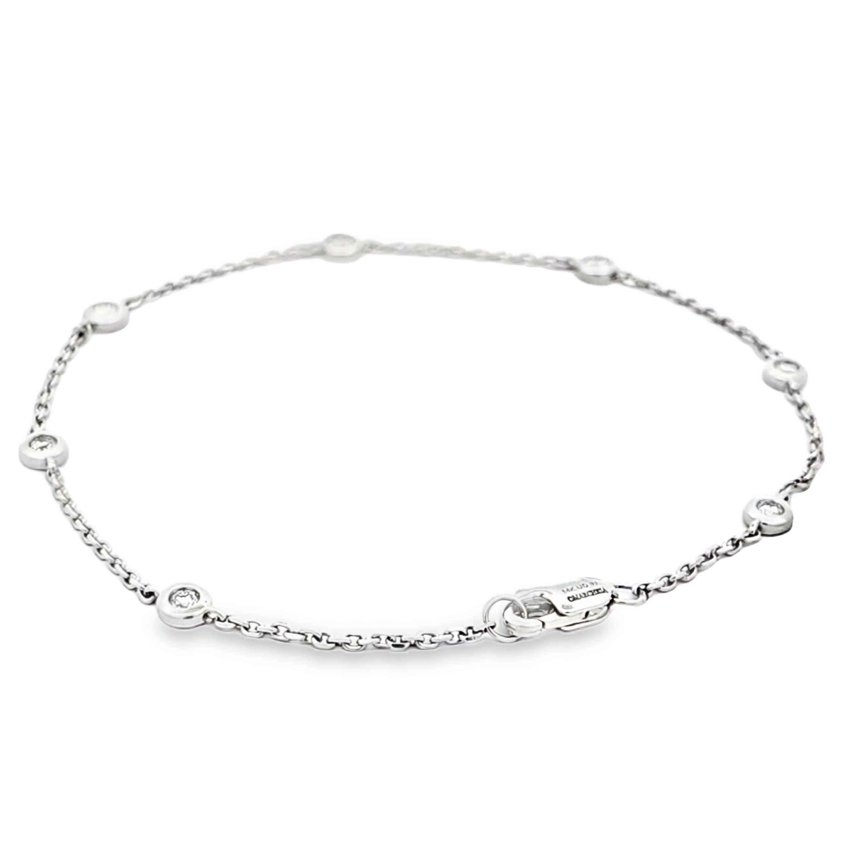 14K White Gold Diamond Chain Bracelet 21001034 | Shin Brothers