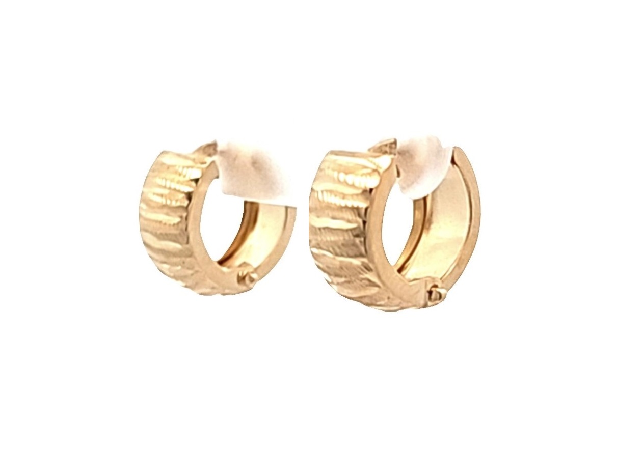 14K Yellow Gold Huggie Earrings 40003418 | Shin Brothers