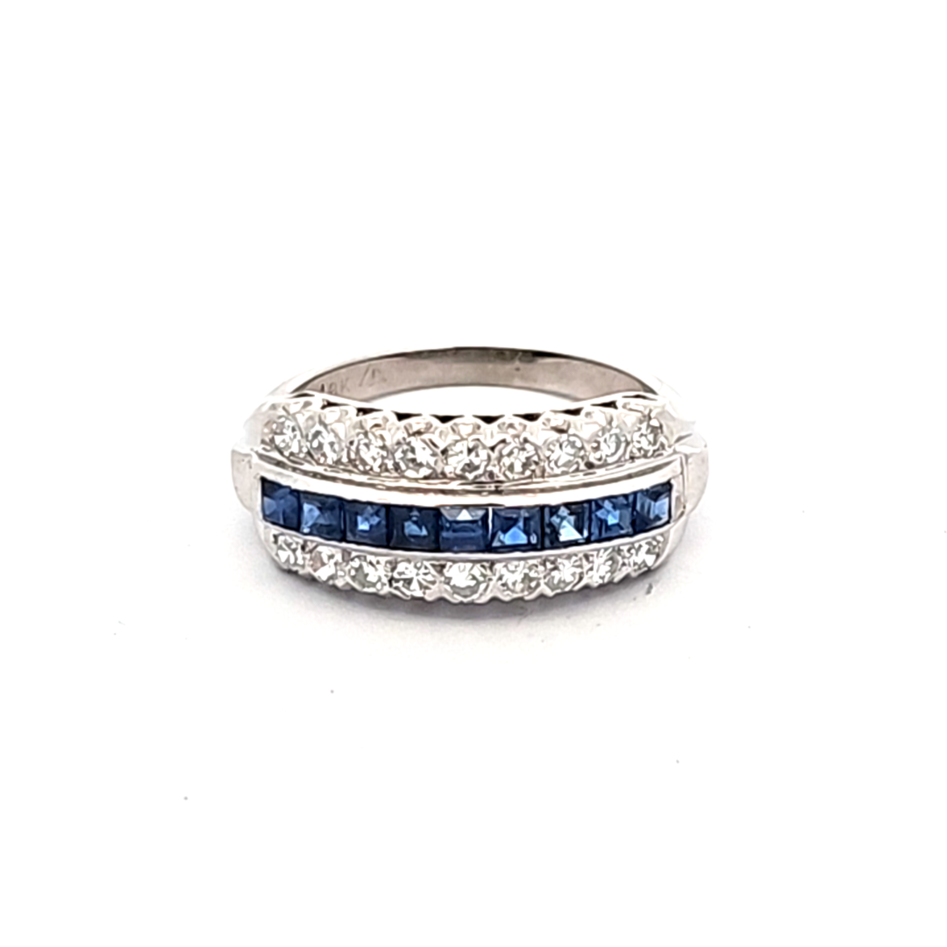 18K White Gold Diamond & Sapphire Band 12003373 | Shin Brothers