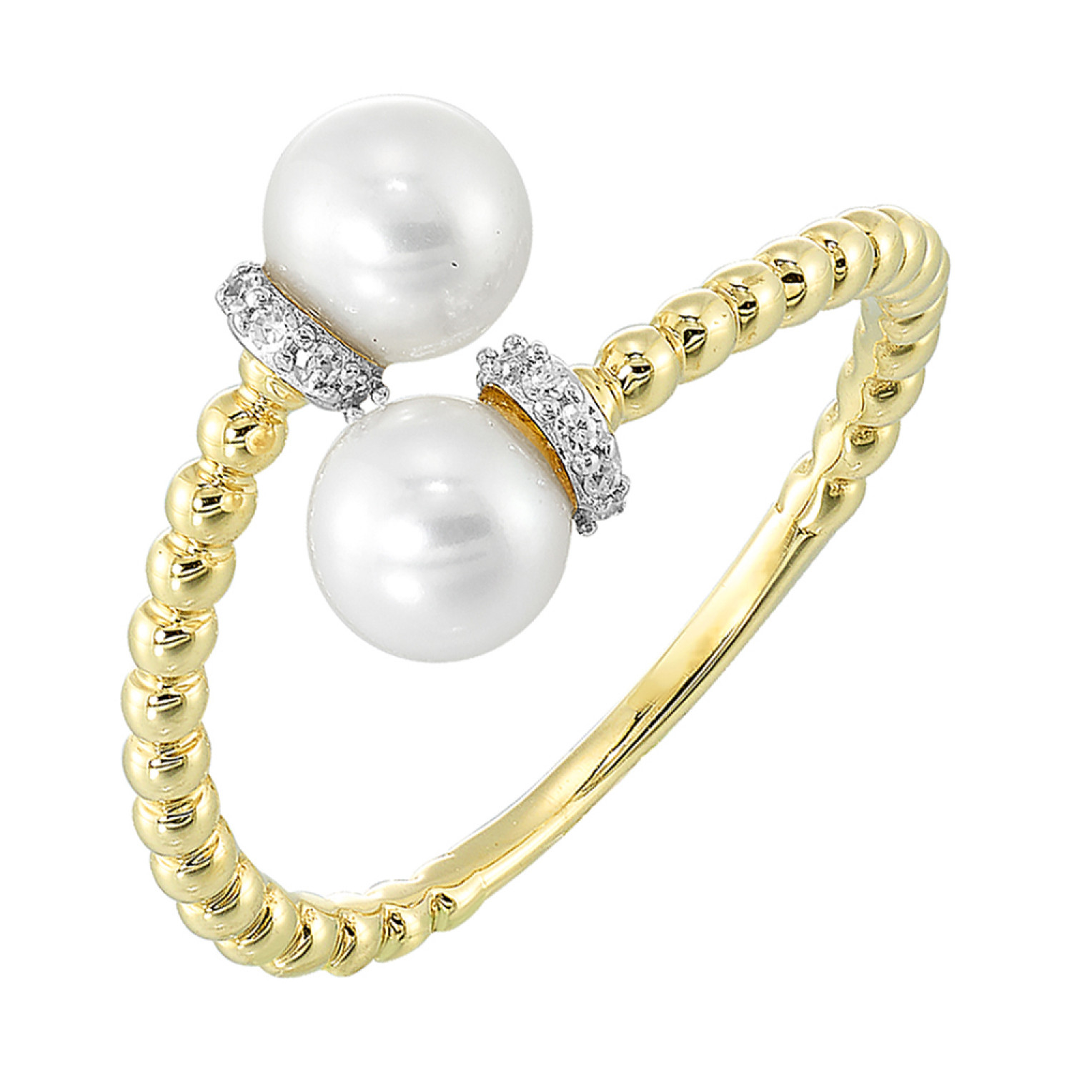 10K Yellow Gold Diamonds Pearl Ring 19210059 | Shin Brothers