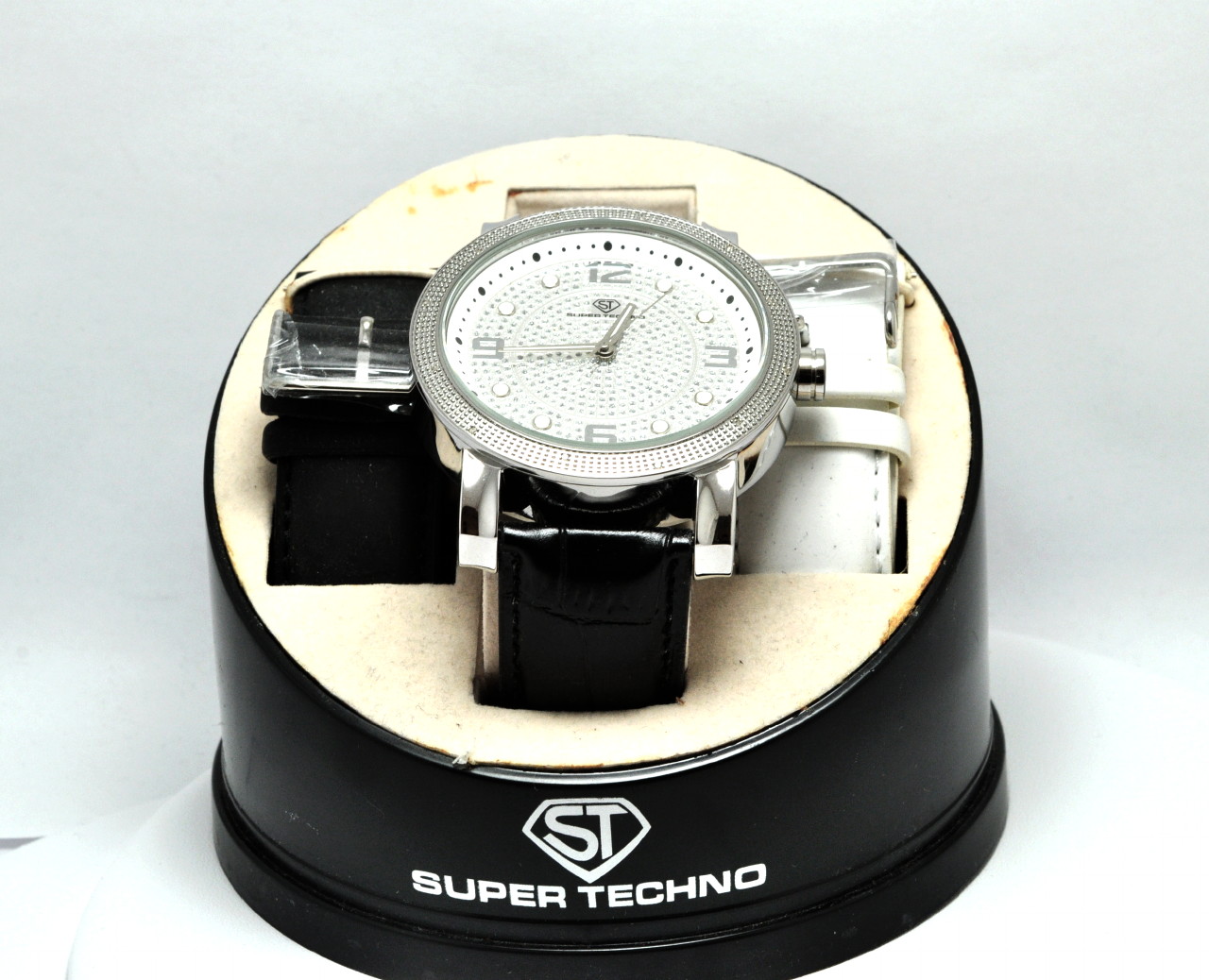 Diamond Watch Techno Pave Watch Stainless Steel Hip Hop Bling