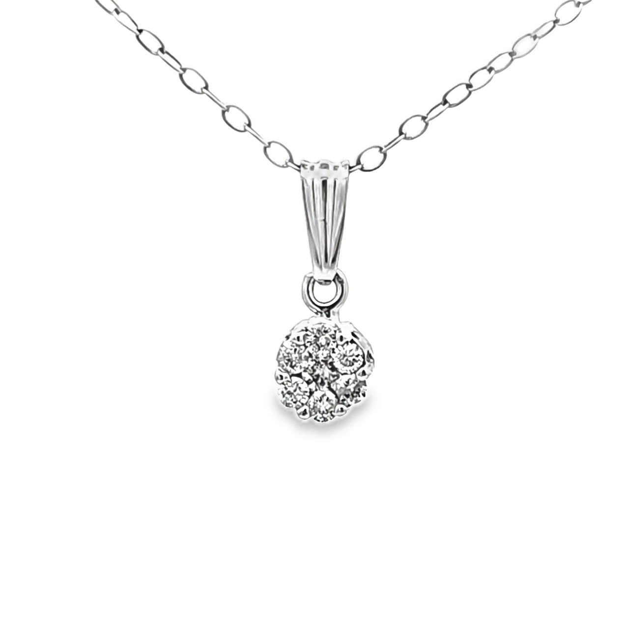 14K White Gold Diamond Flower Charm 51002298 | Shin Brothers**