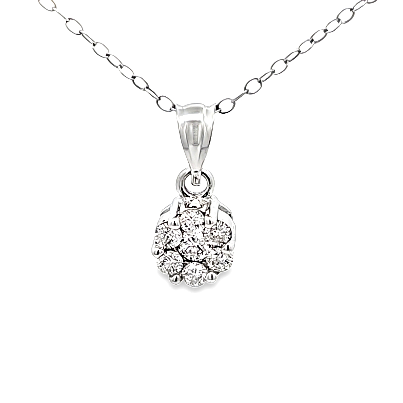 14K White Gold Diamond Flower Charm 51002300 | Shin Brothers