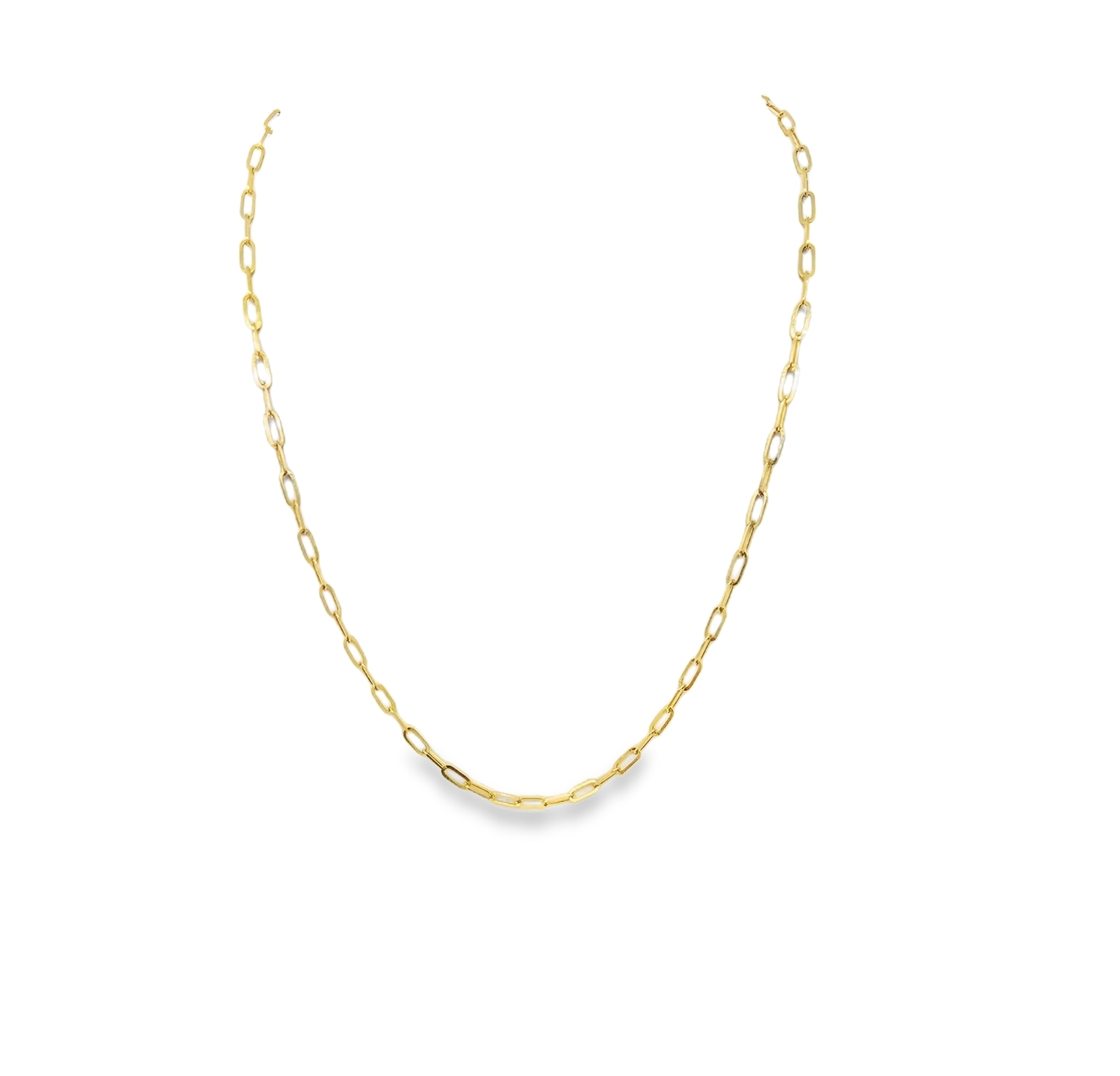 14K Yellow Gold 22" Paperclip Chain 30004886 | Shin Brothers** 