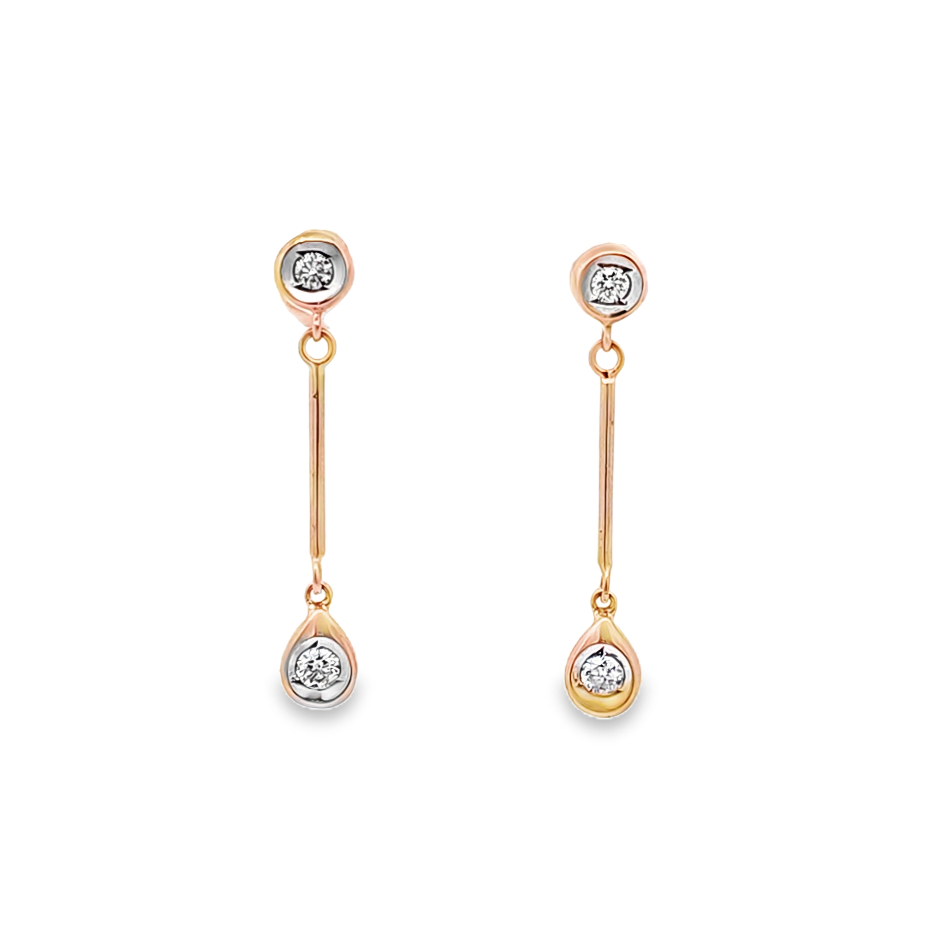 14K Yellow Gold Diamond Drop Earrings 41002942 | Shin Brothers