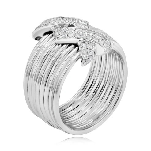 14K White Gold Diamond Layered Ring RH005A | Shin Brothers