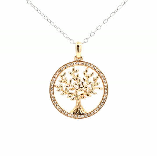  14K Yellow Gold Diamond Tree of Life Charm 51002312 | Shin Brothers