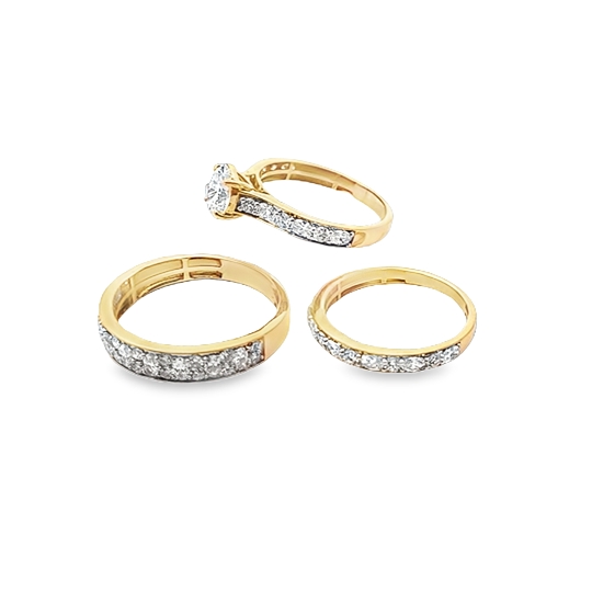 14K Yellow Gold Lab Diamond Engagement Ring Set 41002957 | Shin Brothers