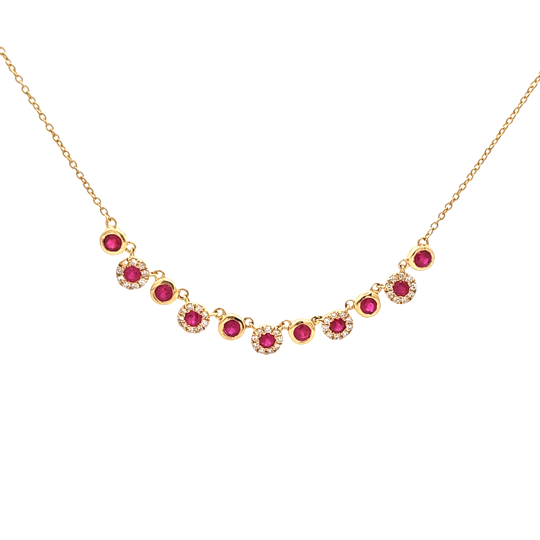 14K Yellow Gold Ruby Necklace 32000834 | Shin Brothers*