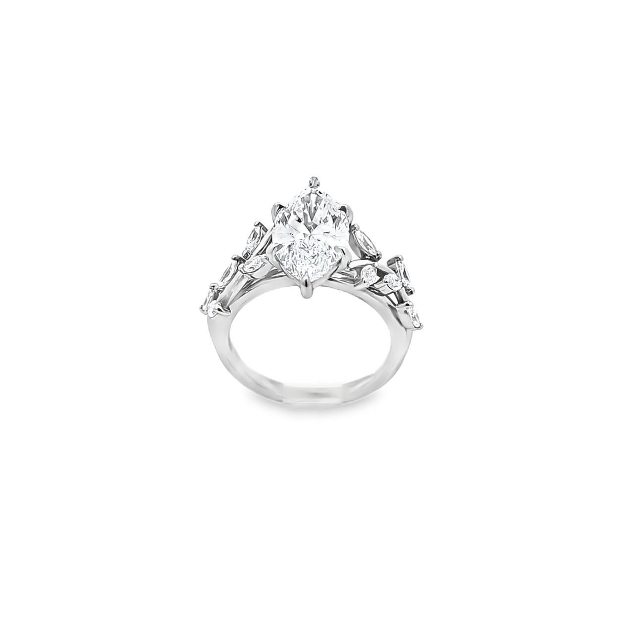14k White Gold Marquise Lab Diamond Engagement Ring 11410048 | Shin Brothers