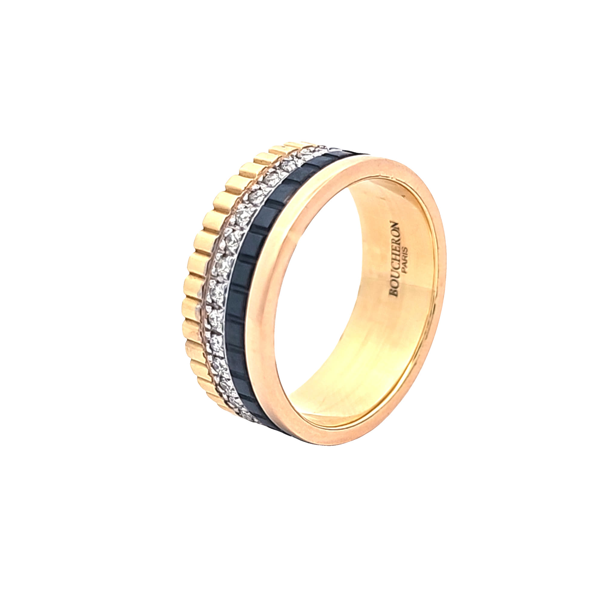 14K Yellow Gold Quad Channel Sapphire Diamond Ring 12003381 | Shin Brothers