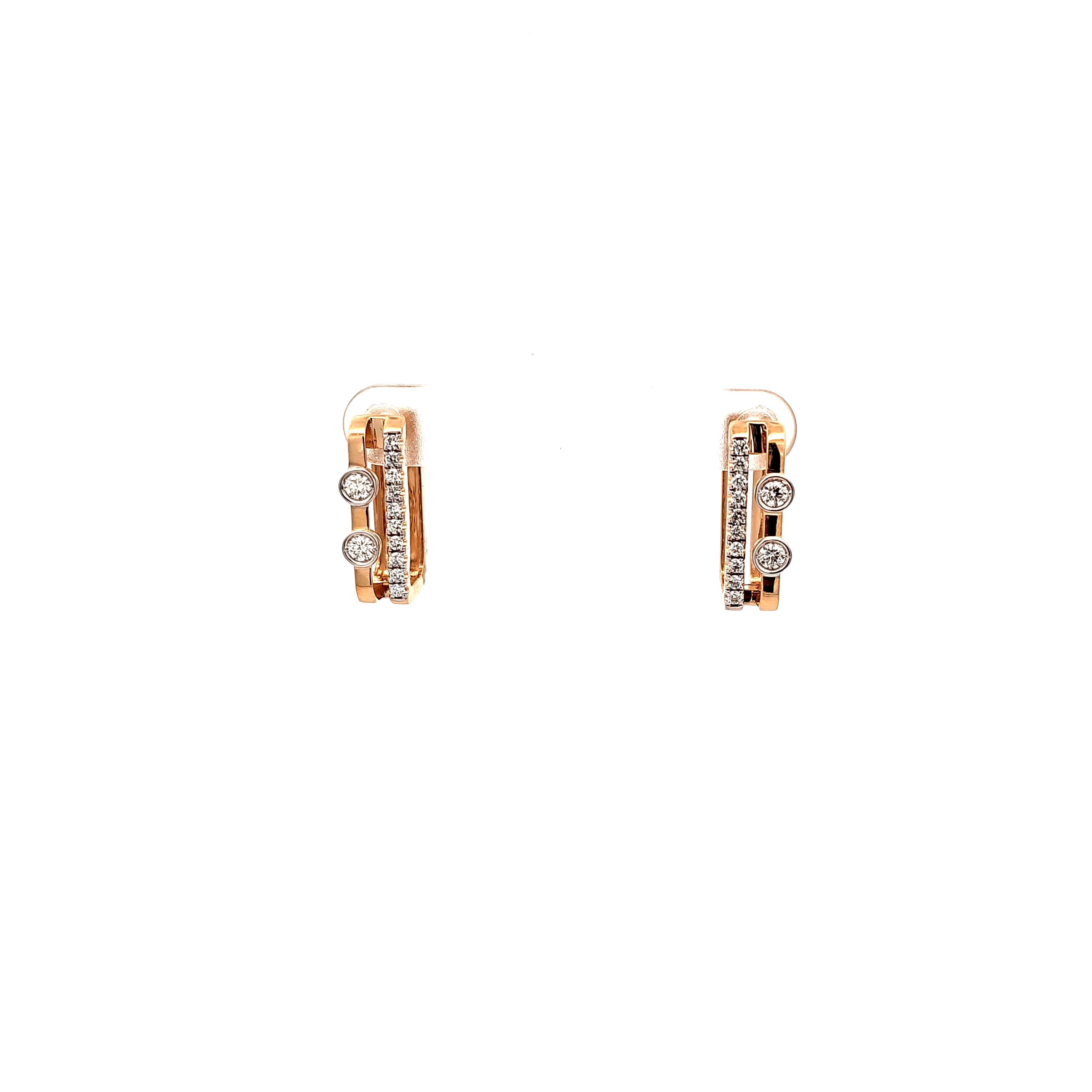 14K Yellow Gold Diamond Rectangle Earrings 41002962 | Shin Brothers**