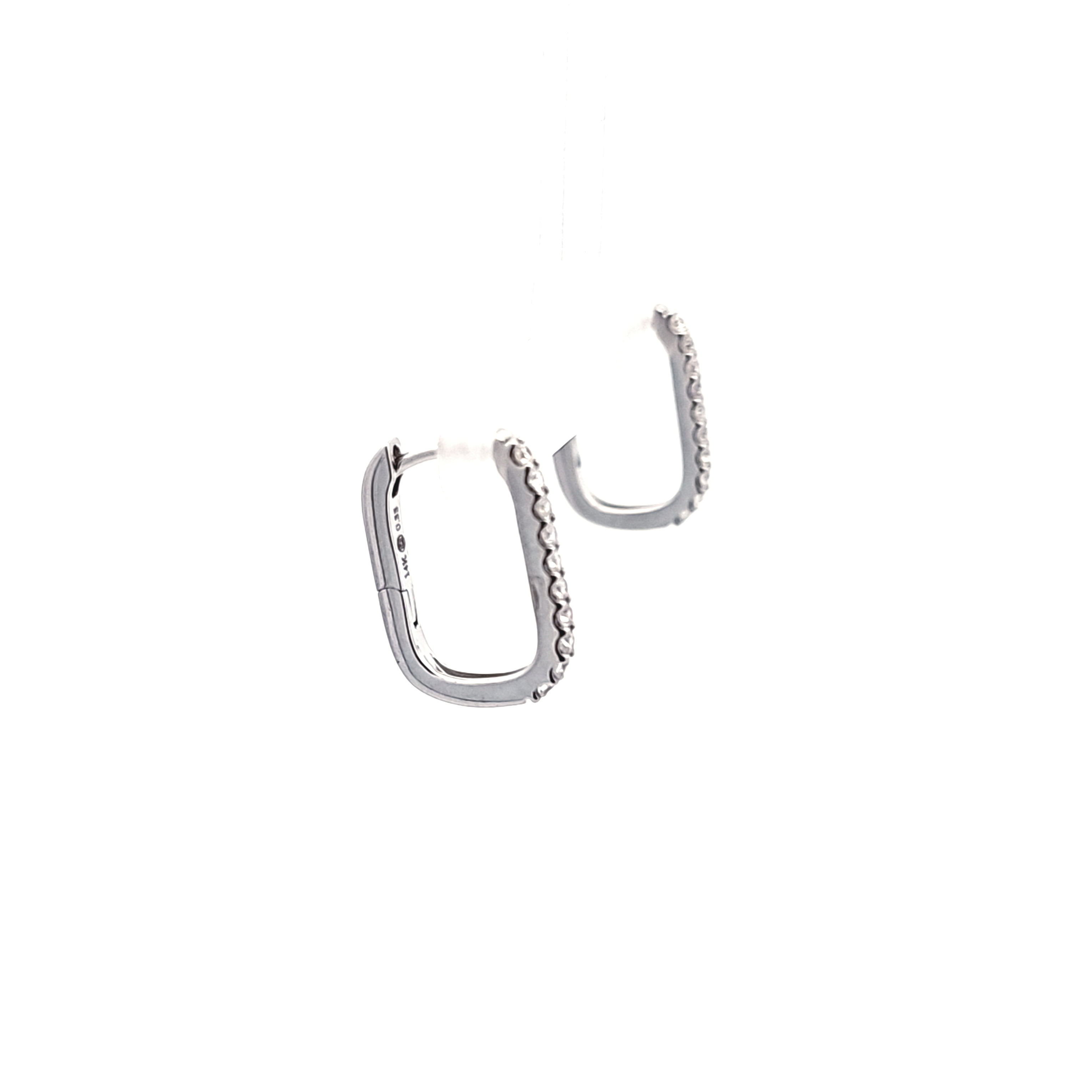 14K White Gold Diamond Rectangle Earrings 41002960 | Shin Brothers