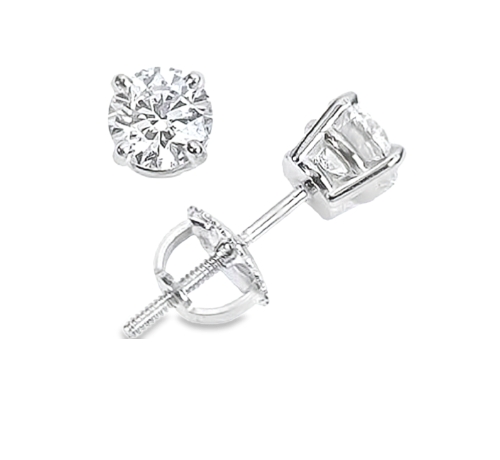 14K White Gold Lab Grown Diamond Stud Earrings 41002839 | Shin Brothers**