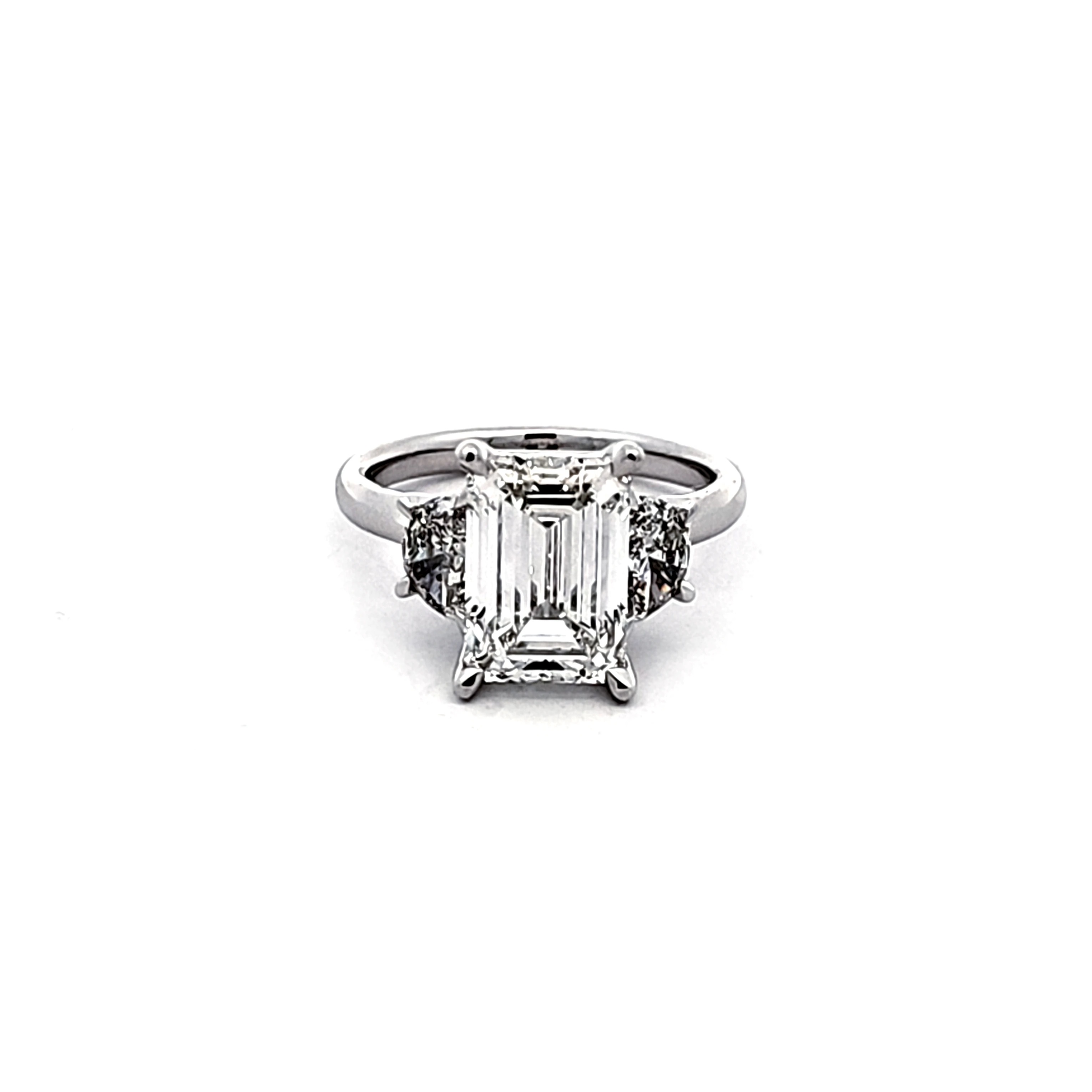 14K White Gold Lab Emerald Cut Diamond Engagement Ring 11410068 | Shin Brothers