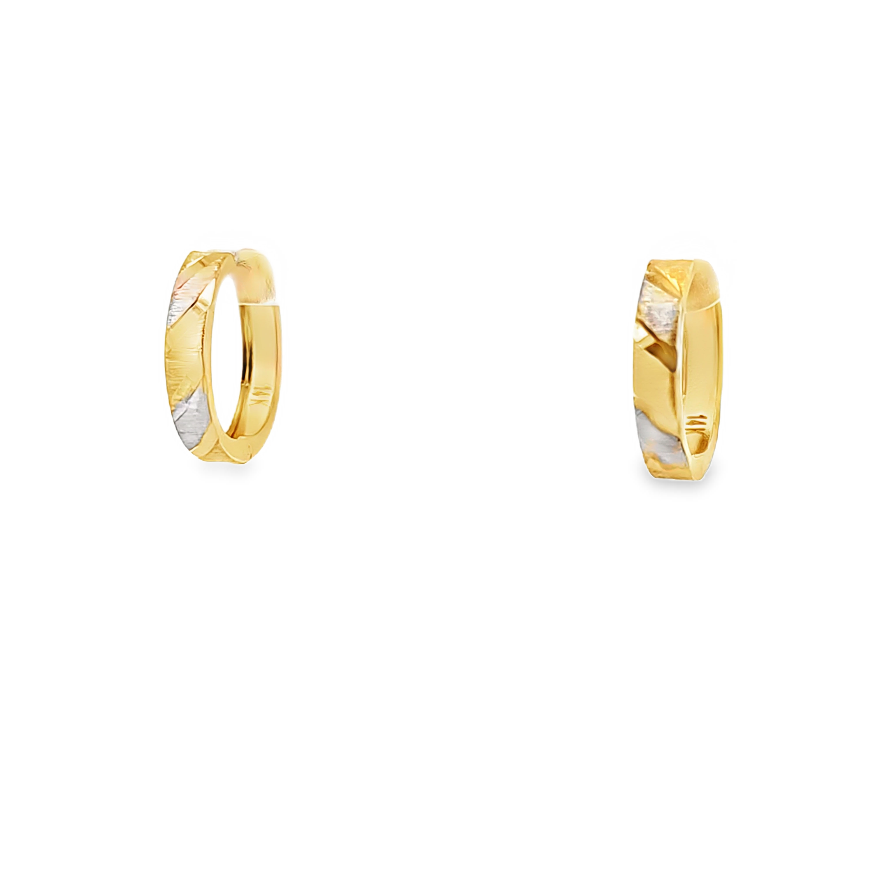 14K Two Tone Gold Hoop Earrings 40003436 | Shin Brothers