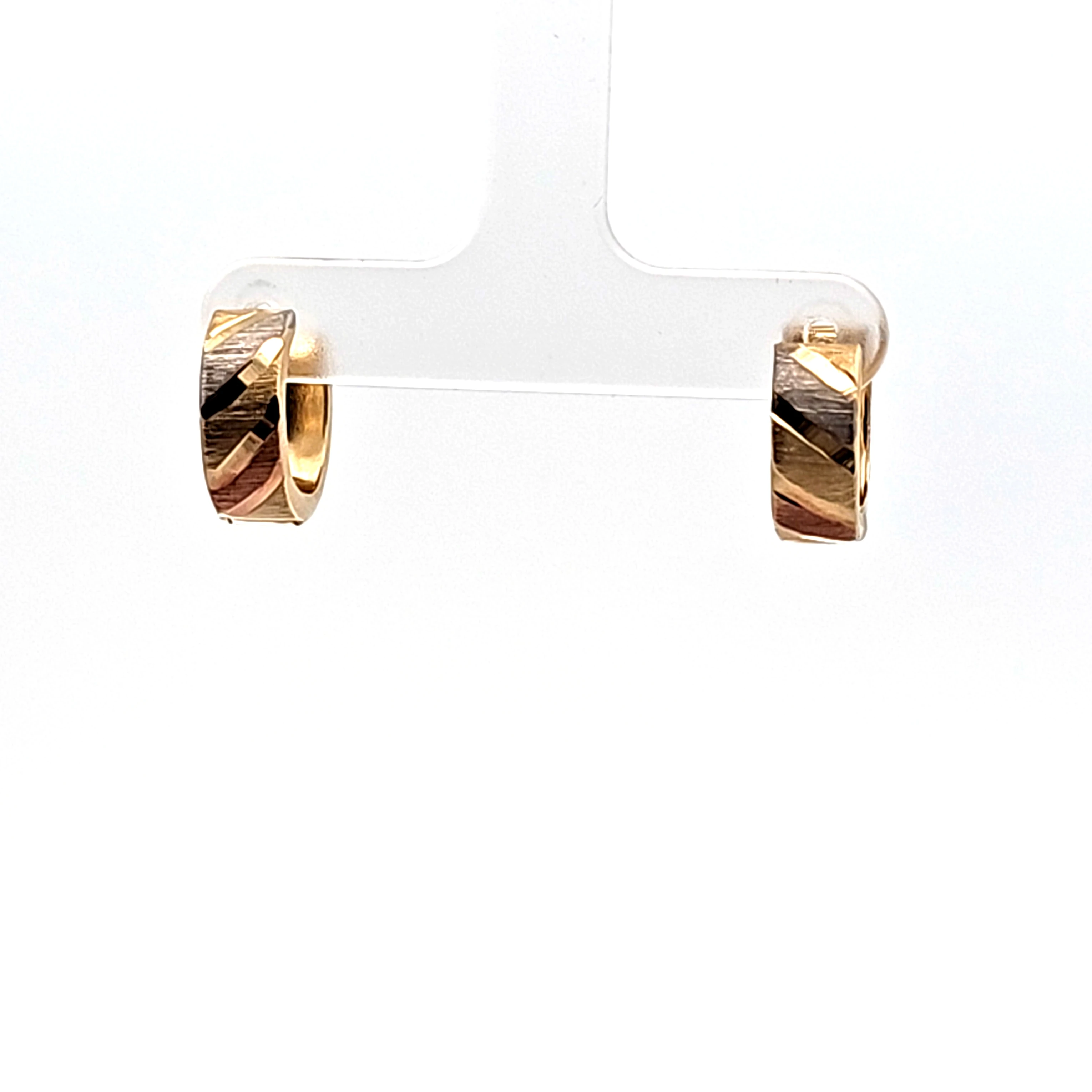 14K Two Tone Gold Hoop Earrings 40003427 | Shin Brothers*