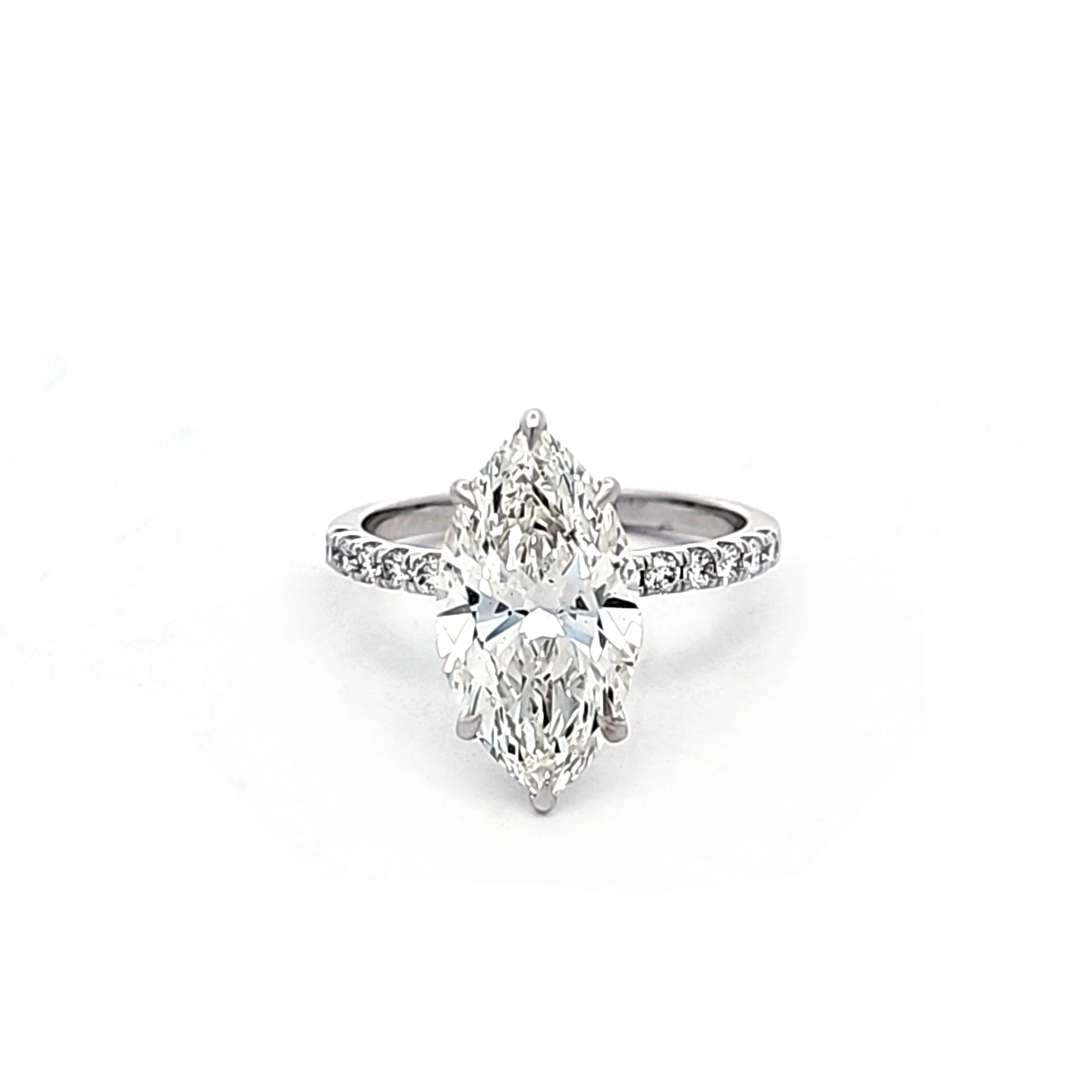 14k White Gold Marquise Diamond Engagement Ring 11410066 | Shin Brothers*