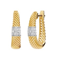 14K Yellow Gold  Lab Grown Diamond Oval Hoop Earrings 41410072 | Shin Brothers**