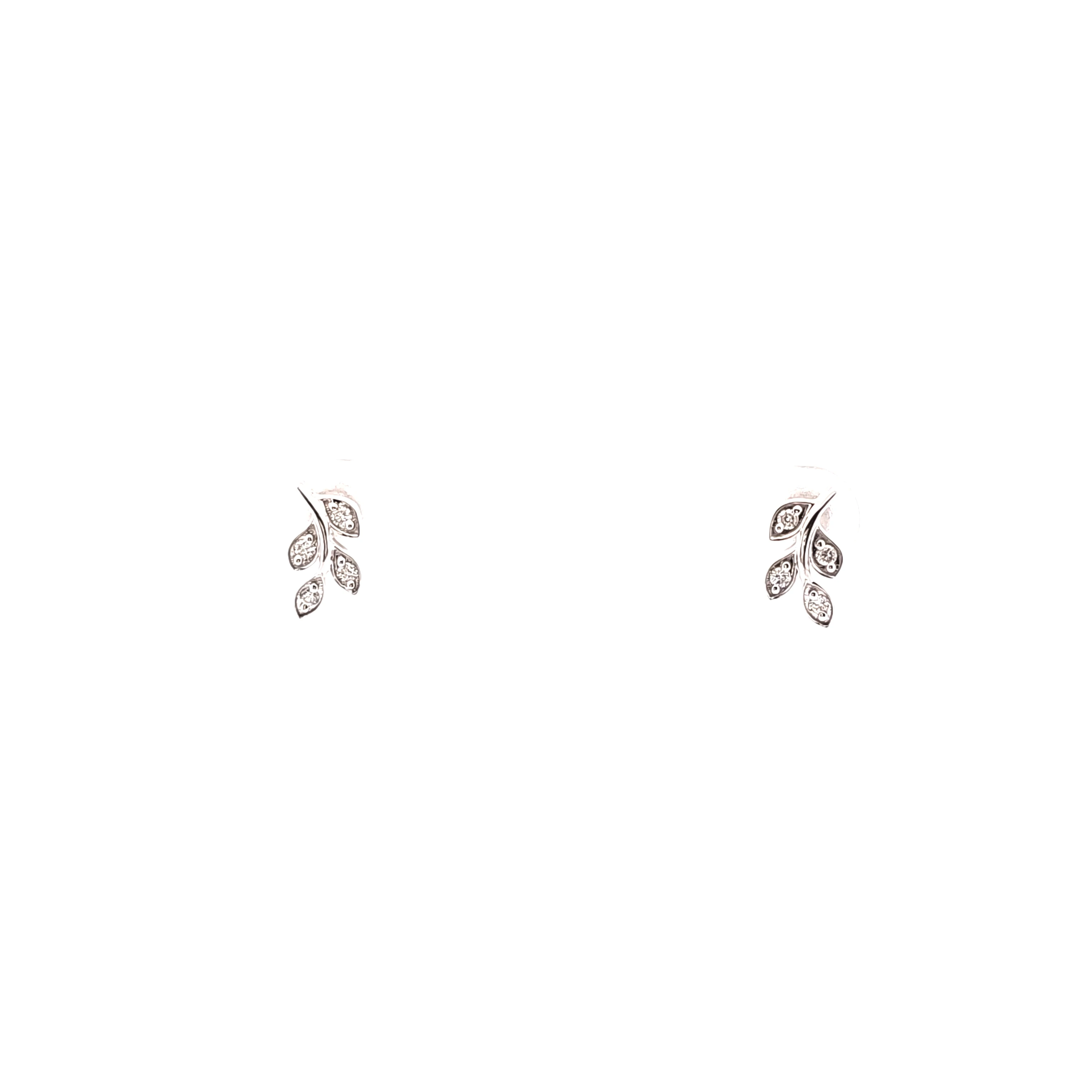 14K White Gold Lab Grown Diamond Leaf Earrings 41002971 | Shin Brothers*