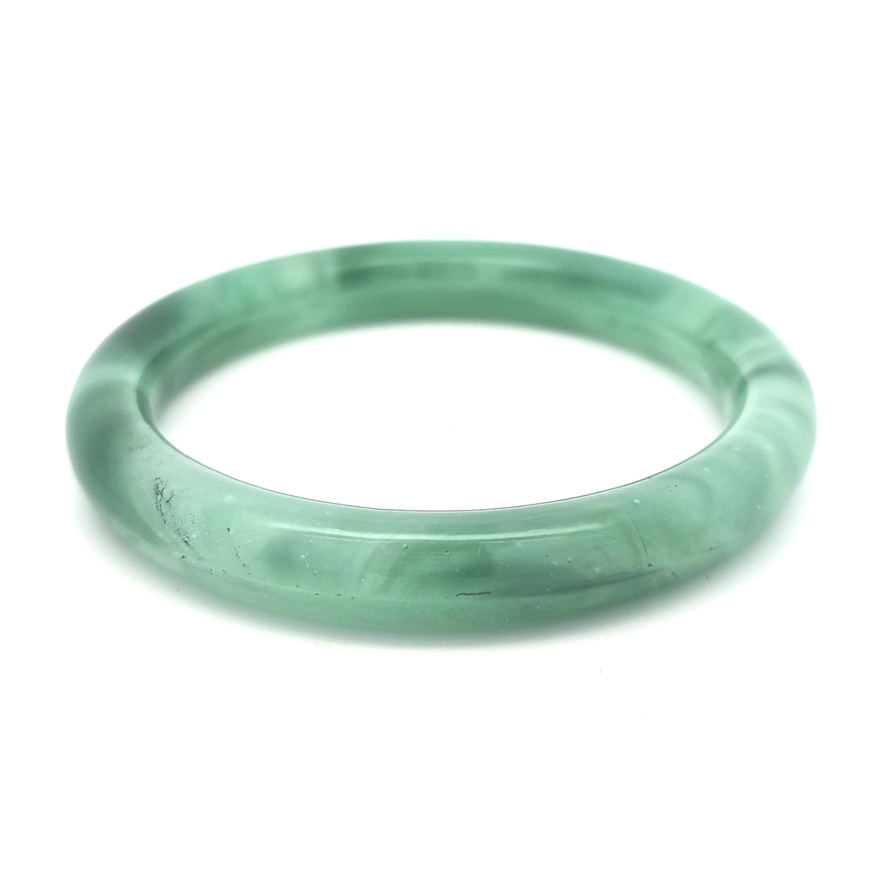 6.5" Medium Green Jade Bangle 24000064 | Shin Brothers