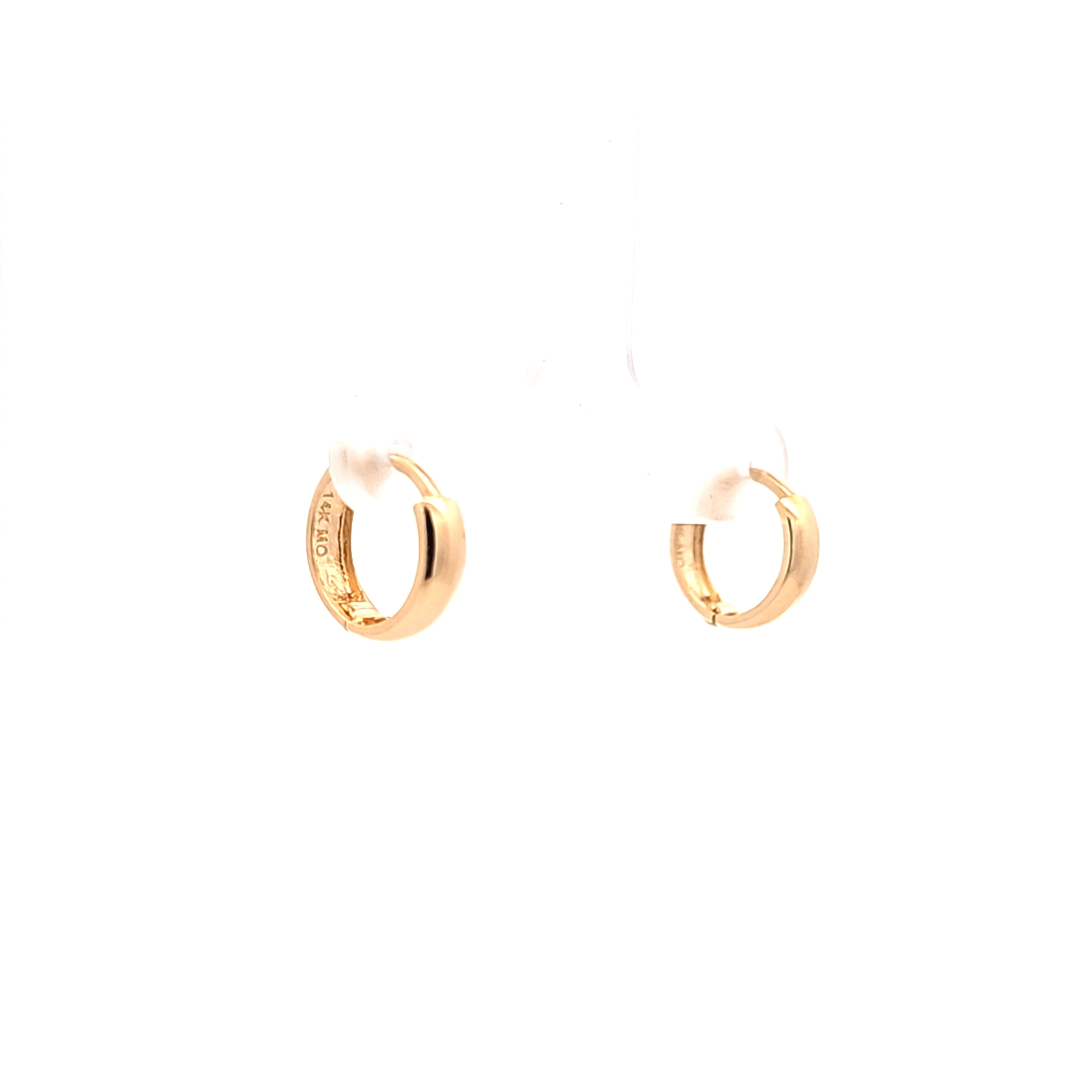 14K Yellow Gold Plain Huggies Earrings 40003453 | Shin Brothers**