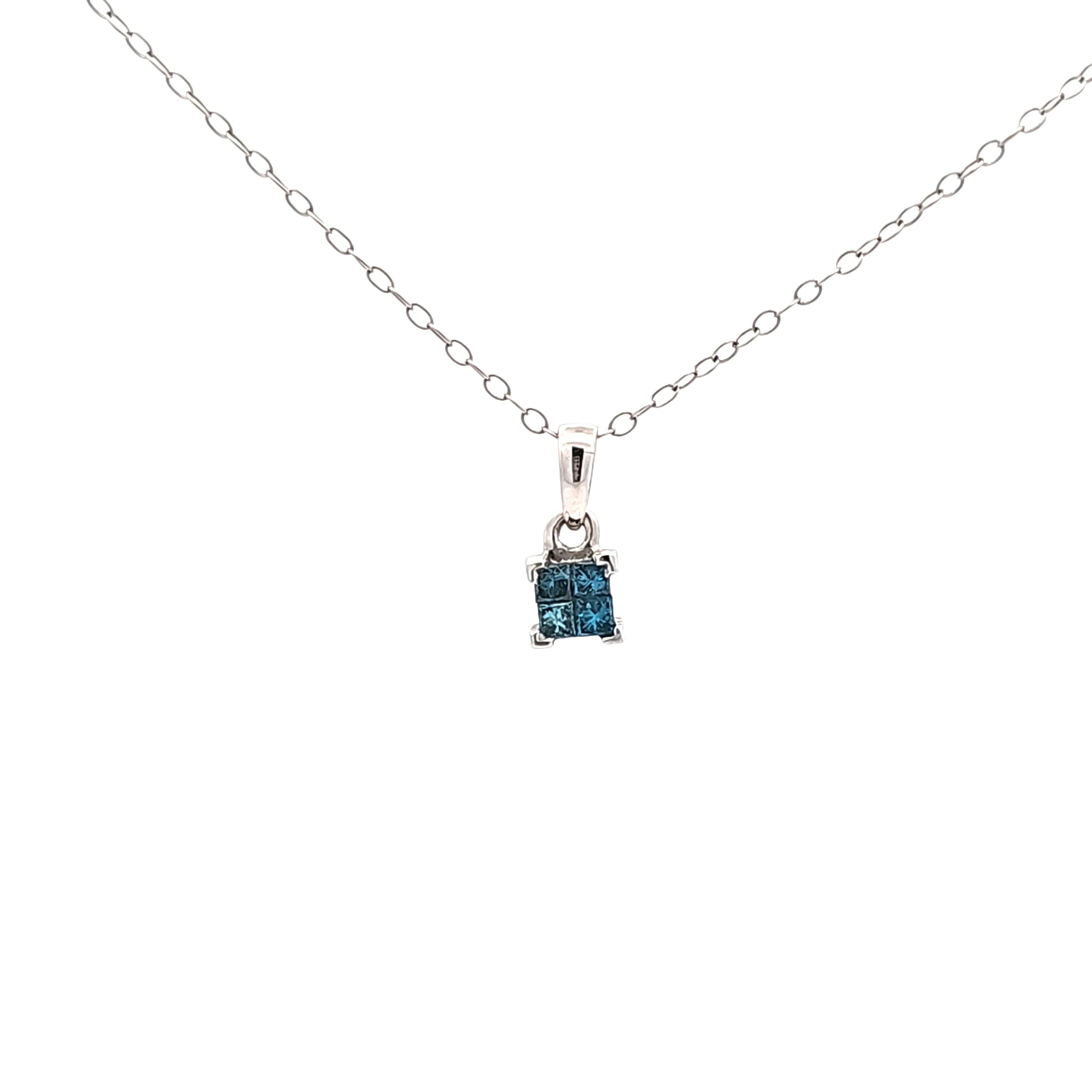 14K White Gold Blue Diamond Charm 52002475 | Shin Brothers** 