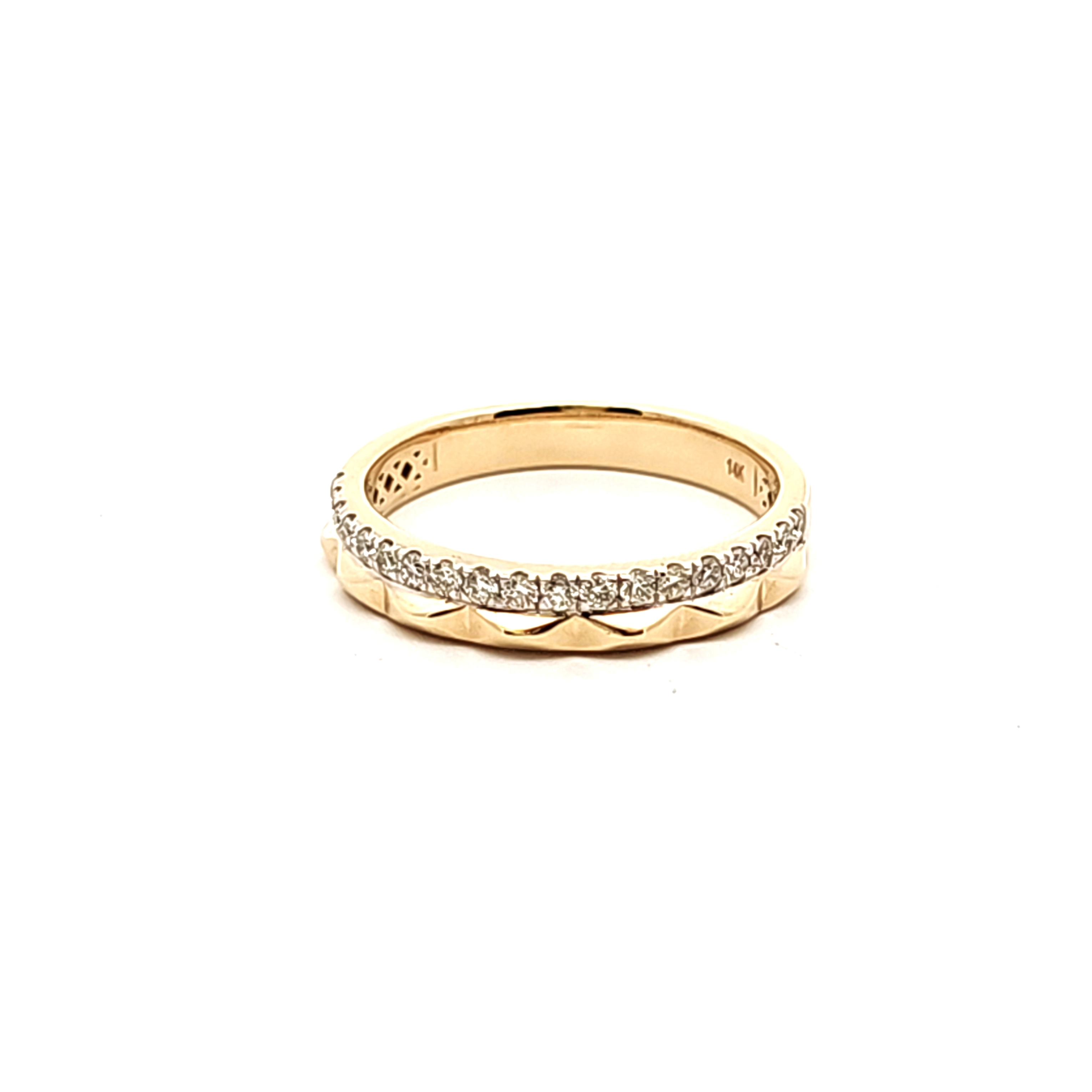 14K 2 Rows Yellow  Gold Diamond Band 11007554| Shin Brothers*