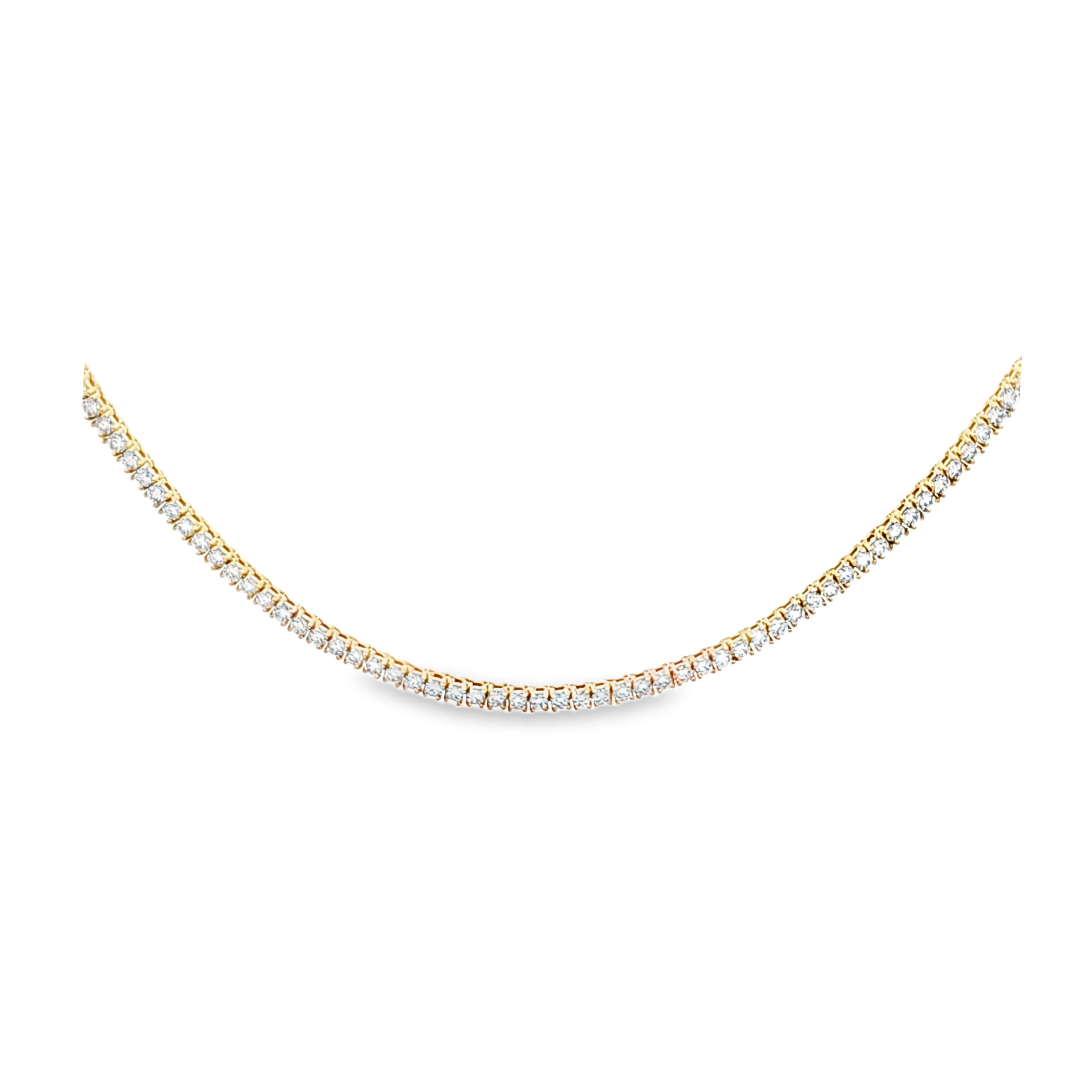 14K Yellow Gold Lab Grown Diamond Tennis Necklace 31410018 | Shin Brothers**