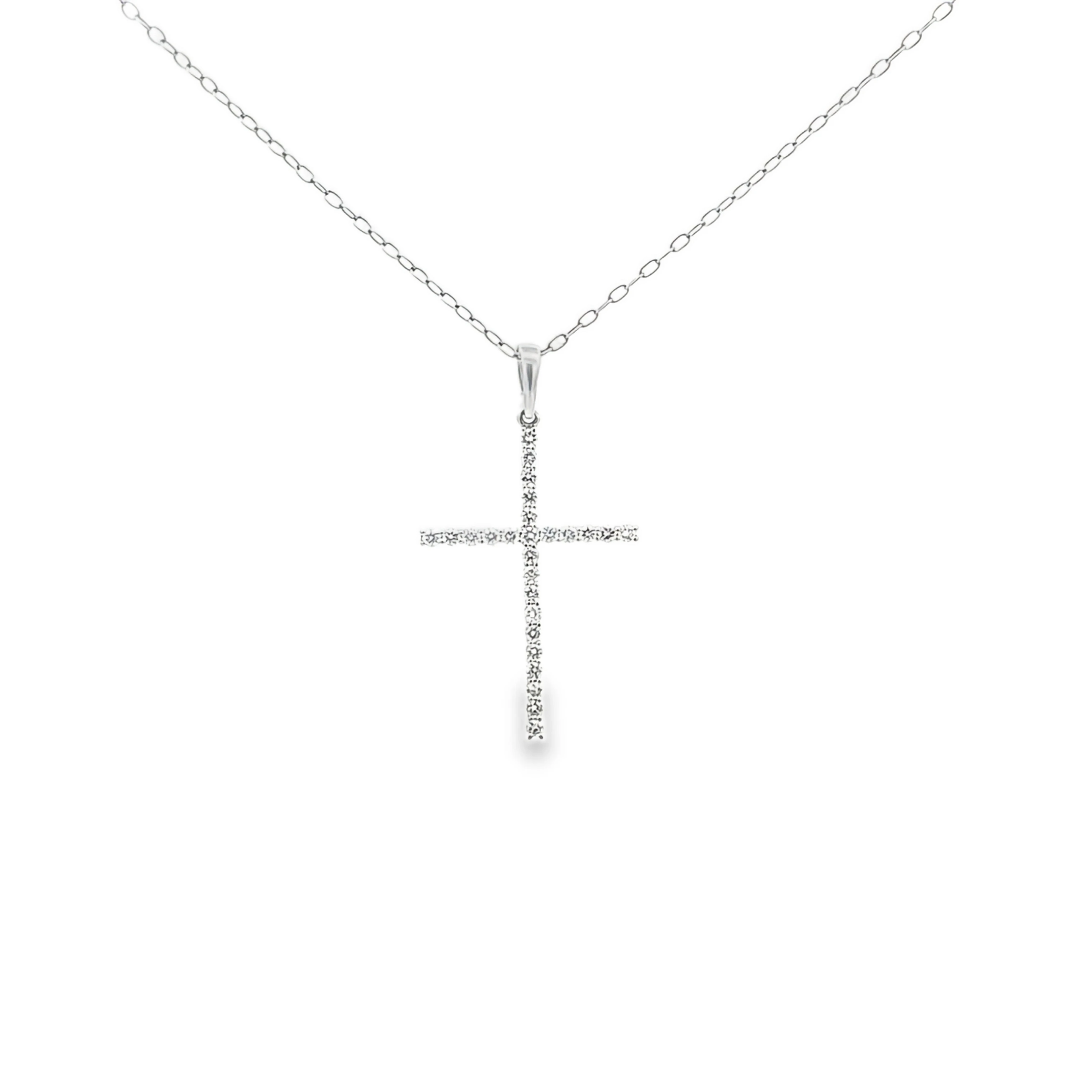  14K White Gold 0.36ctw Diamond Cross Pendant 51002314 | Shin Brothers*