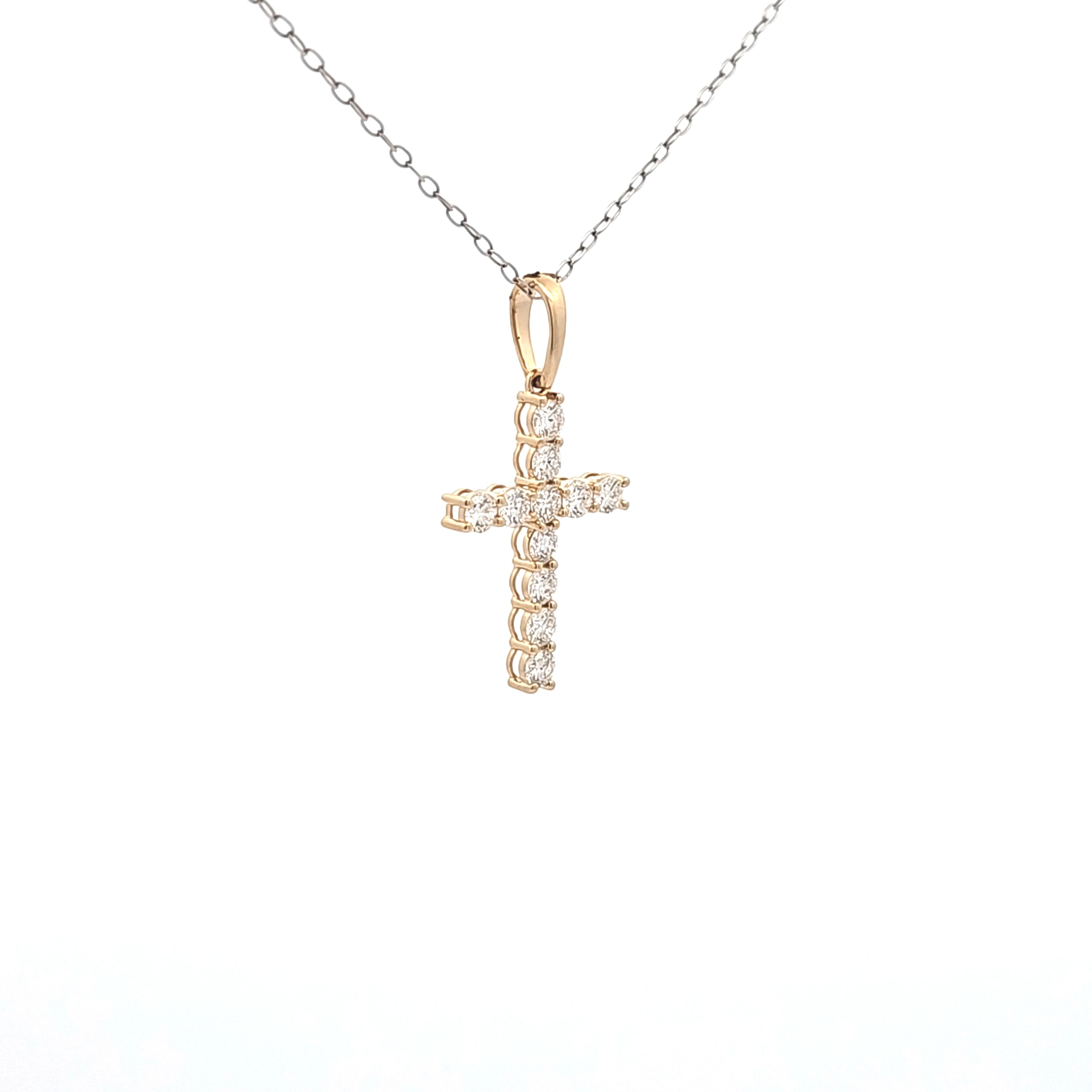 14K Yellow Gold Diamond Cross Pendant 51002317 | Shin Brothers*