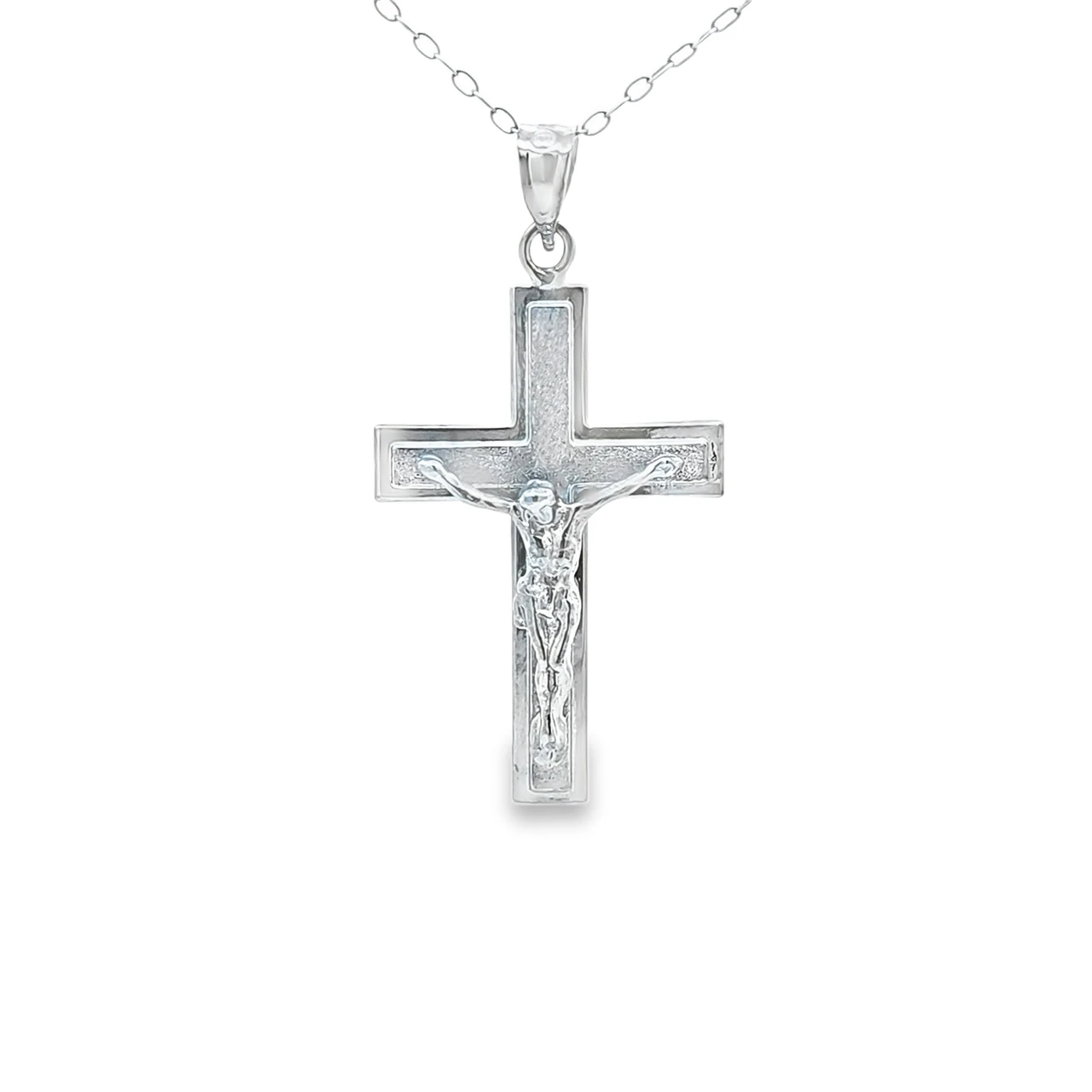 14K White Gold Crucifix Pendant 50004443 | Shin Brothers**