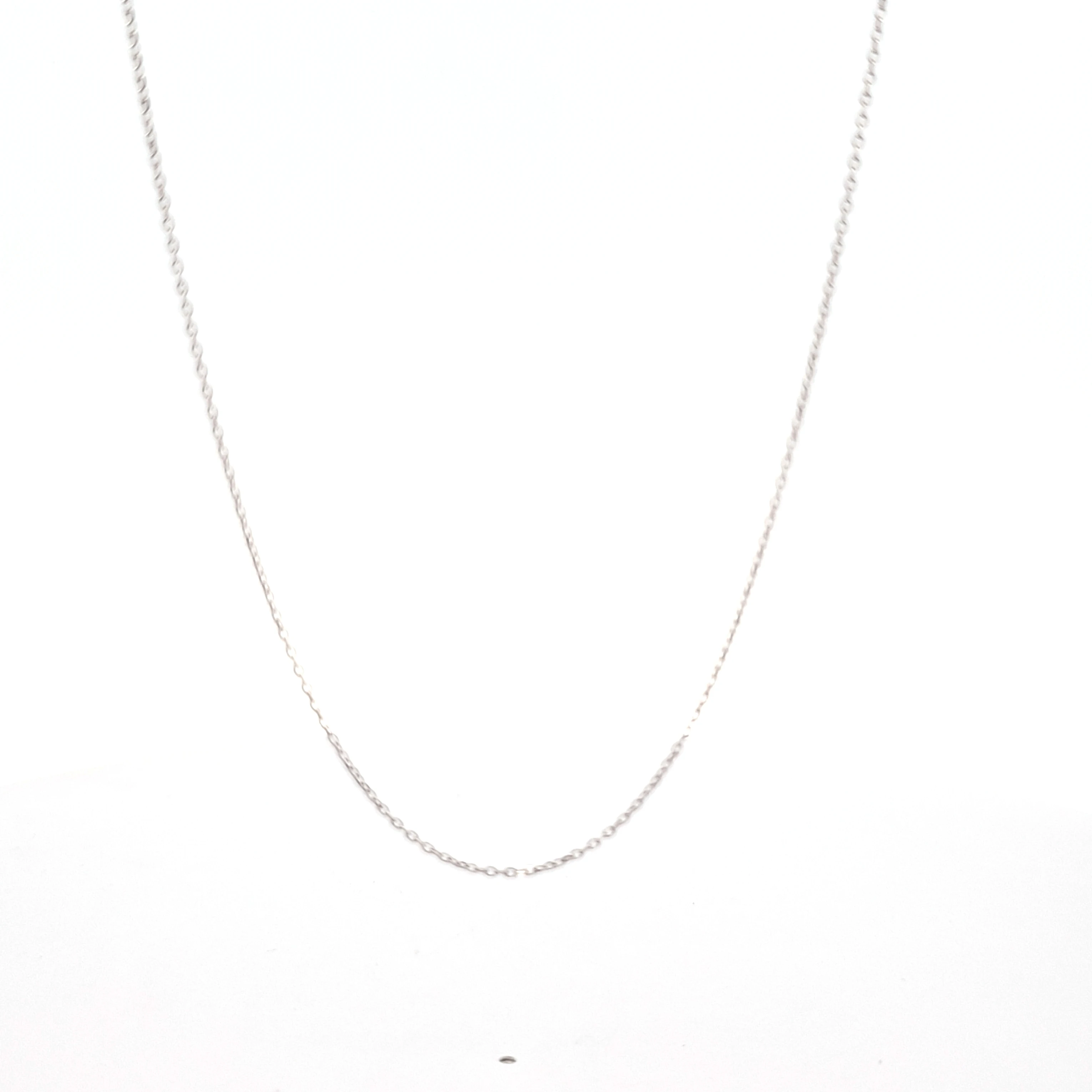 14K White Gold 16" 1 mm Cable Chain 30005141 | Shin Brothers**