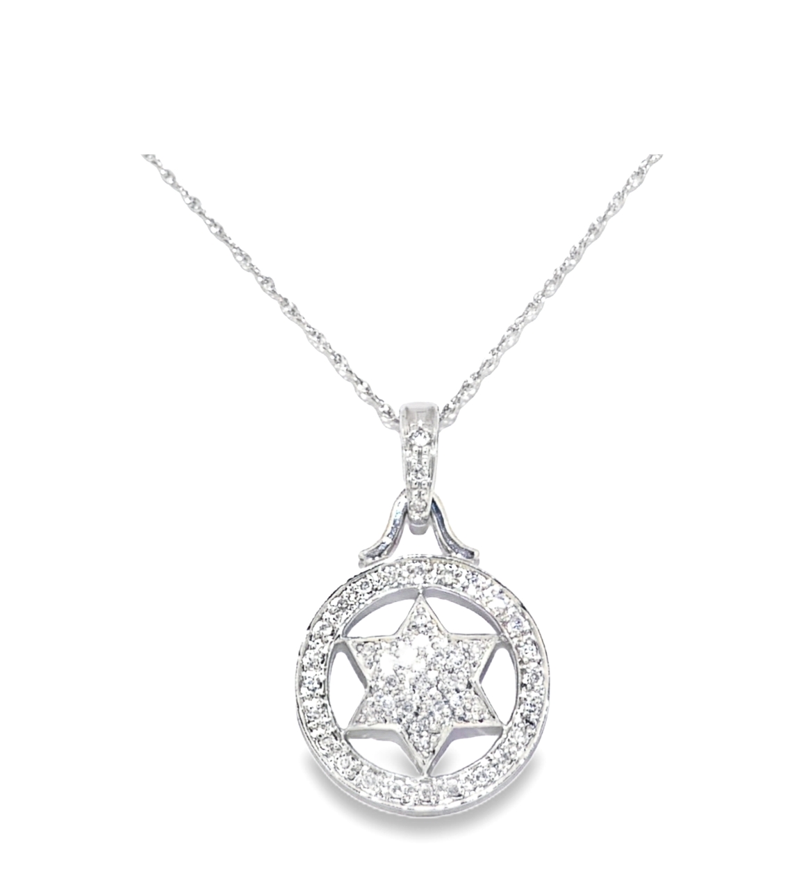 14K White Gold Diamond David Star Pendant 51000882**